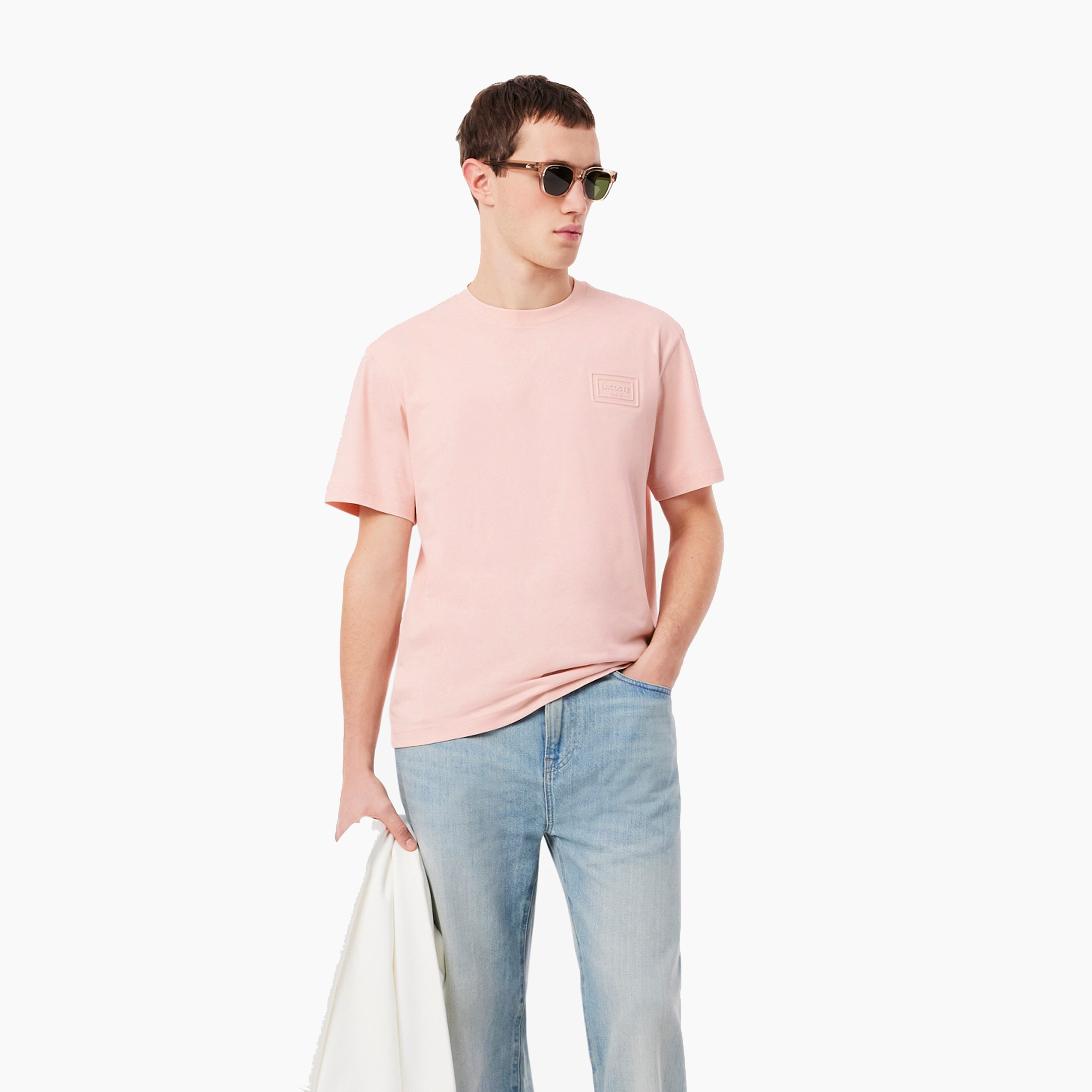 LACOSTE T-SHIRTS CREWNECK RELIEVE PINK TH0753-ADY