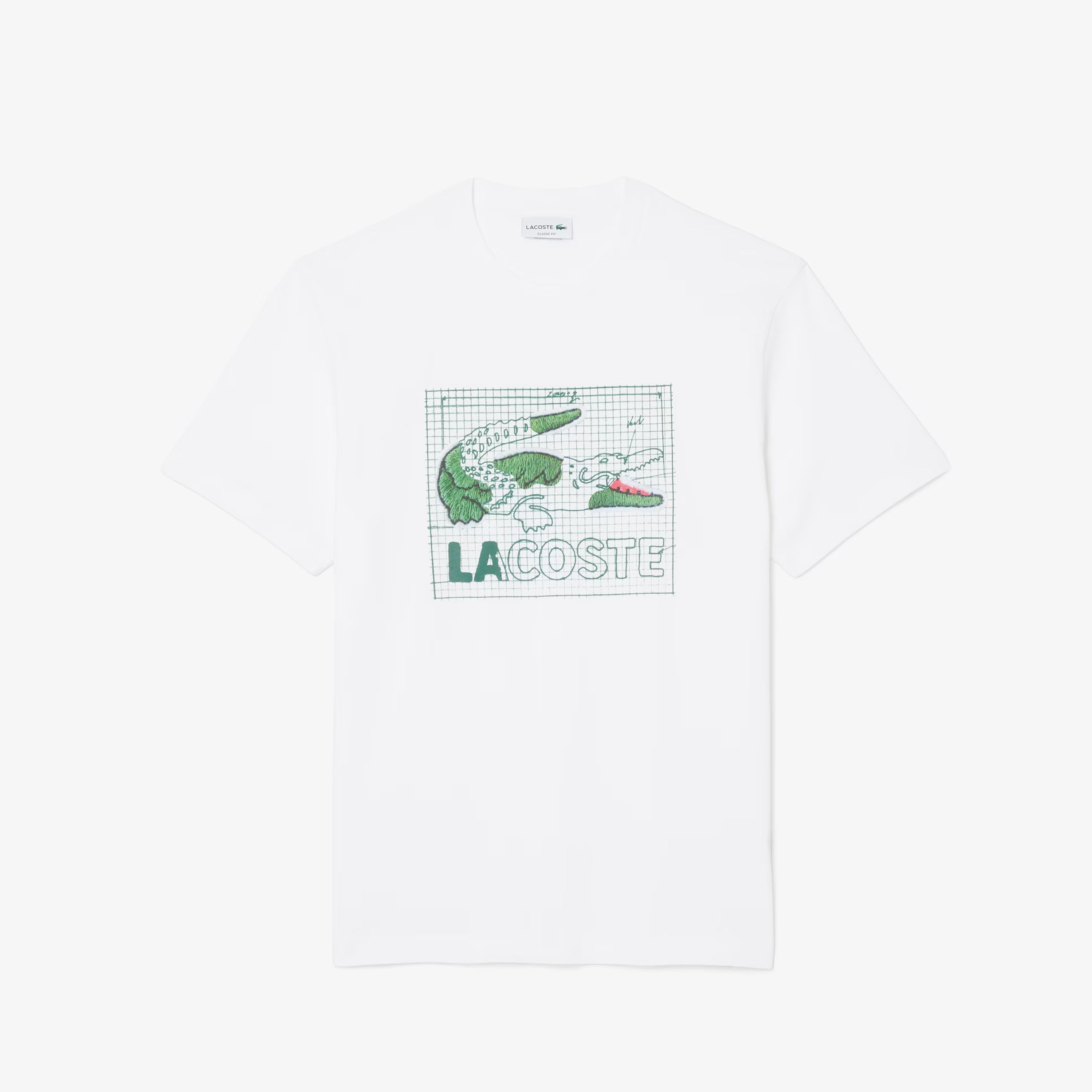 LACOSTE T-SHIRTS CREWNECK MALE WHITE TH1446-001