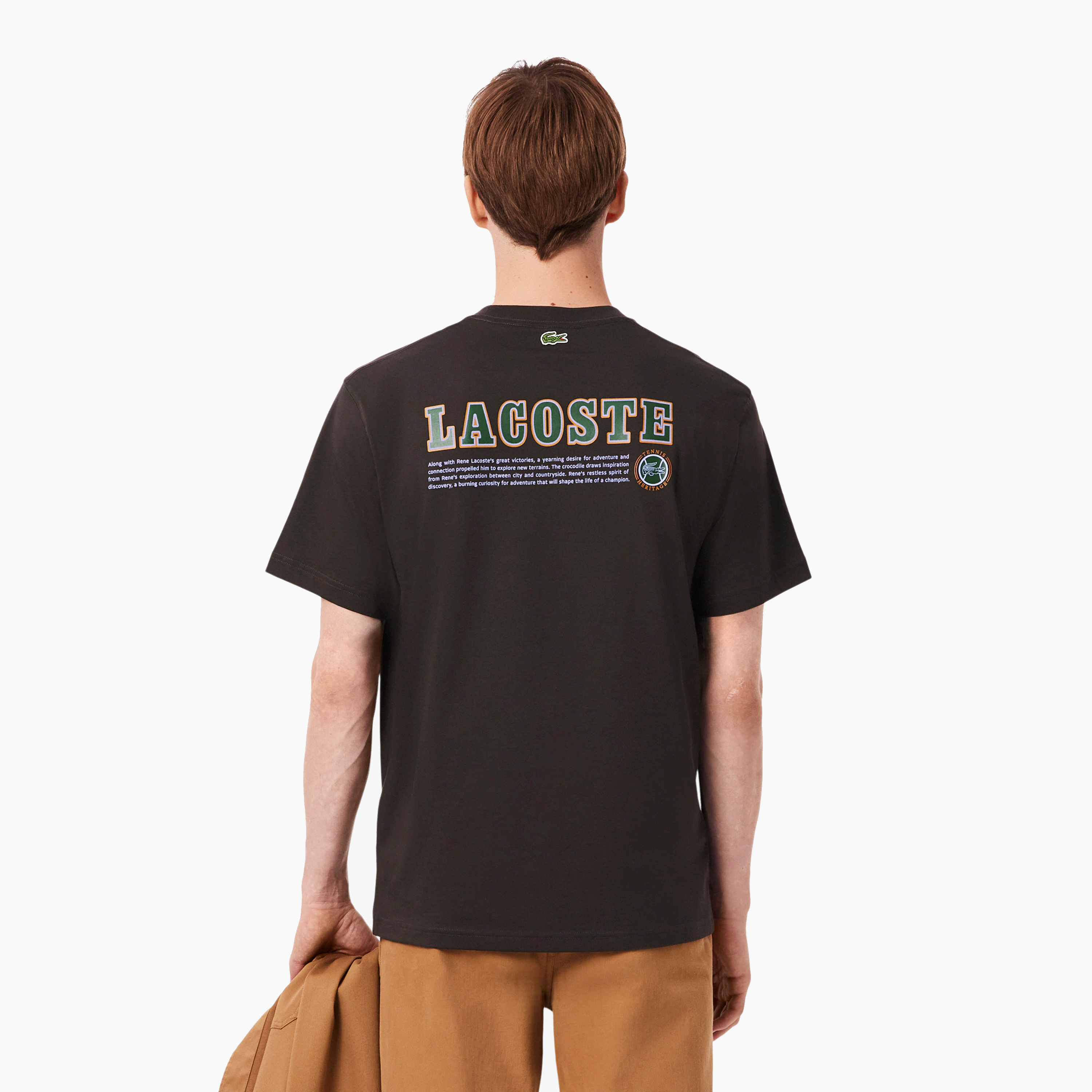 LACOSTE TEE-SHIRT TENNIS HERITAGE BROWN TH5903-SKB