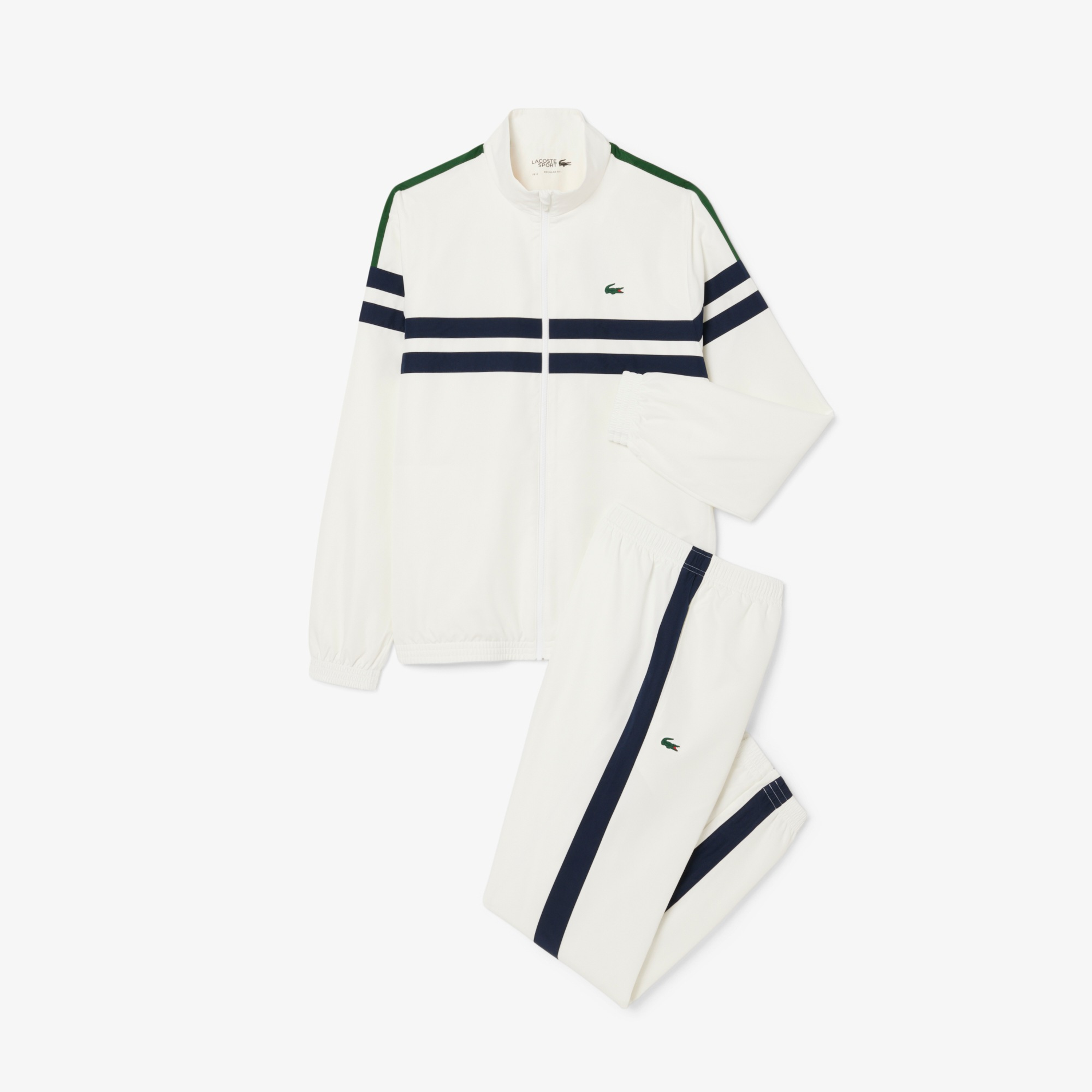LACOSTE TENNIS PRINTED TRACKSUIT WHITE BLUE & GREEN WH4766-YVC