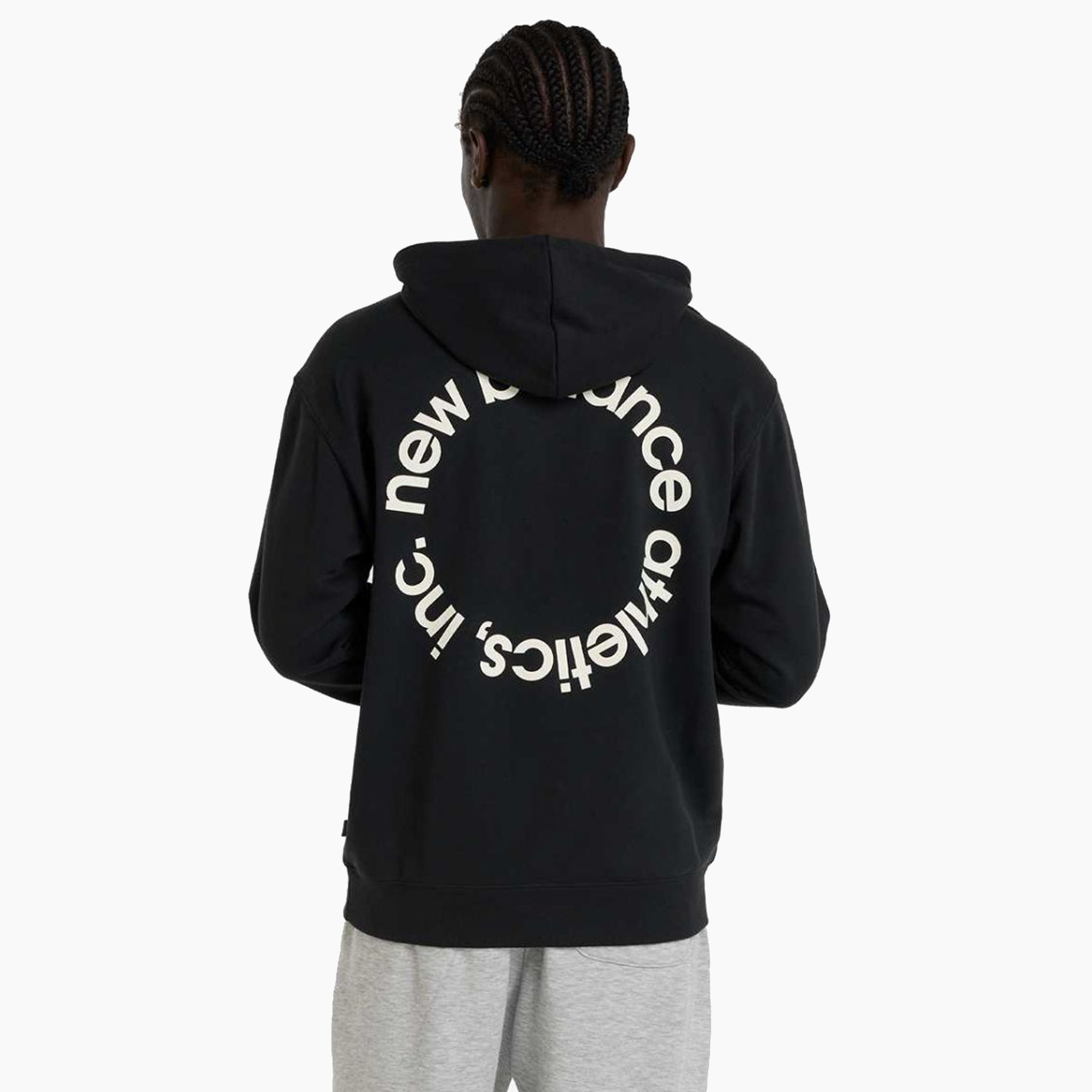 NEW BALANCE MOLETOM COM LOGO CIRCULAR PRETO MT51916-BK