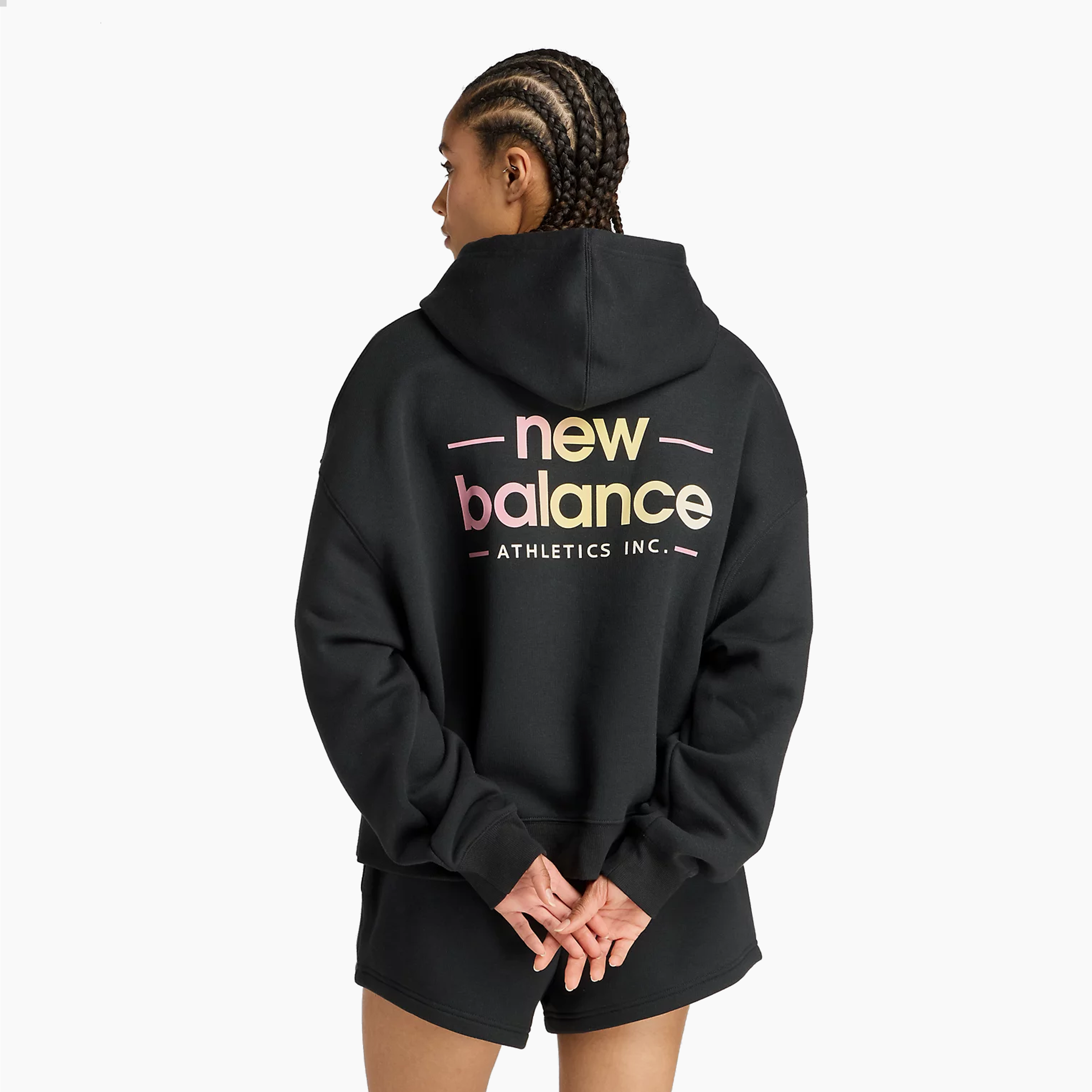 NEW BALANCE REIMAGINED FLEECE OVERSIZED HOODIE BLACK - WT53515BK