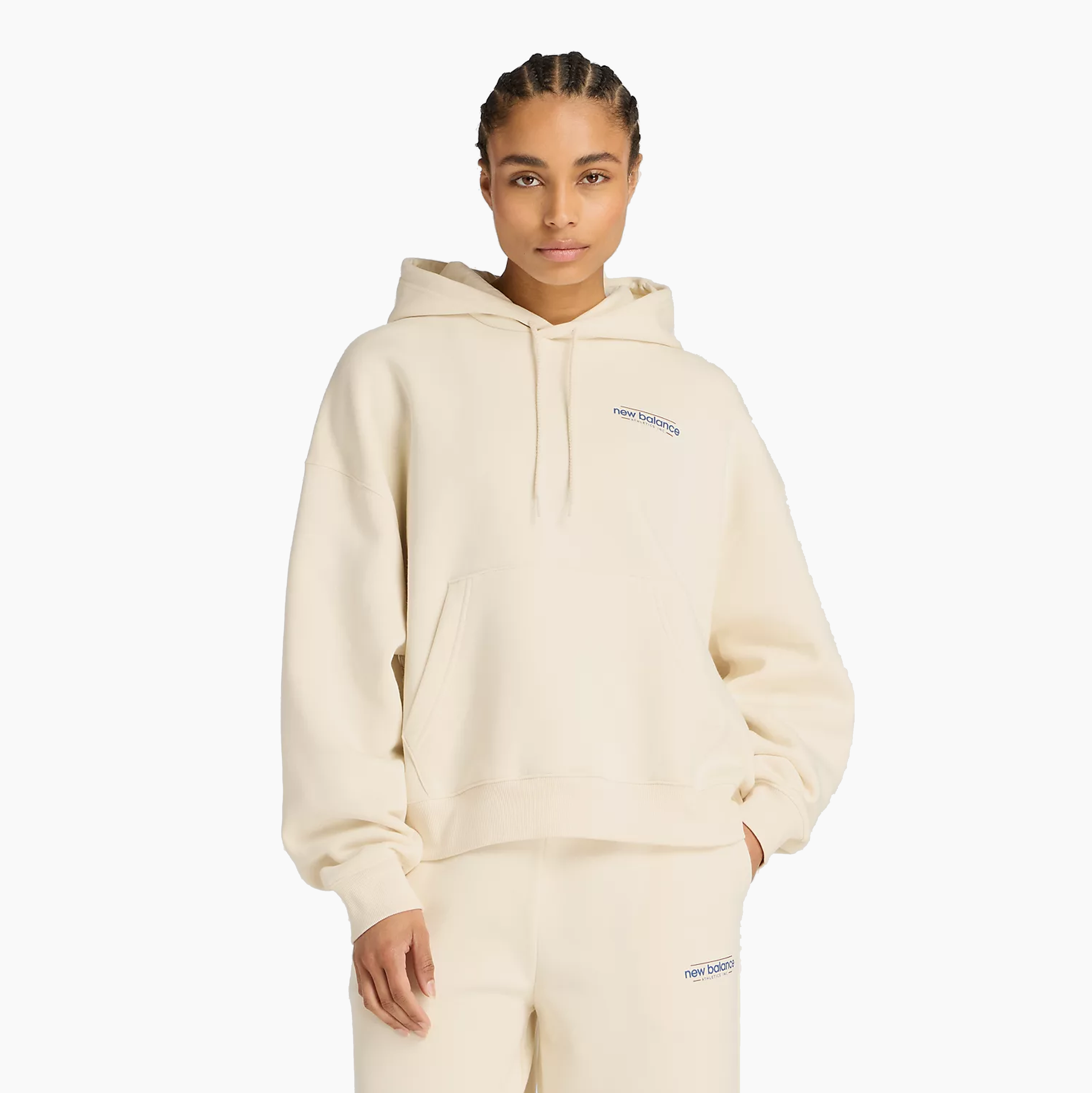 NEW BALANCE REIMAGINED FLEECE OVERSIZED HOODIE GREY - WT53515LIN