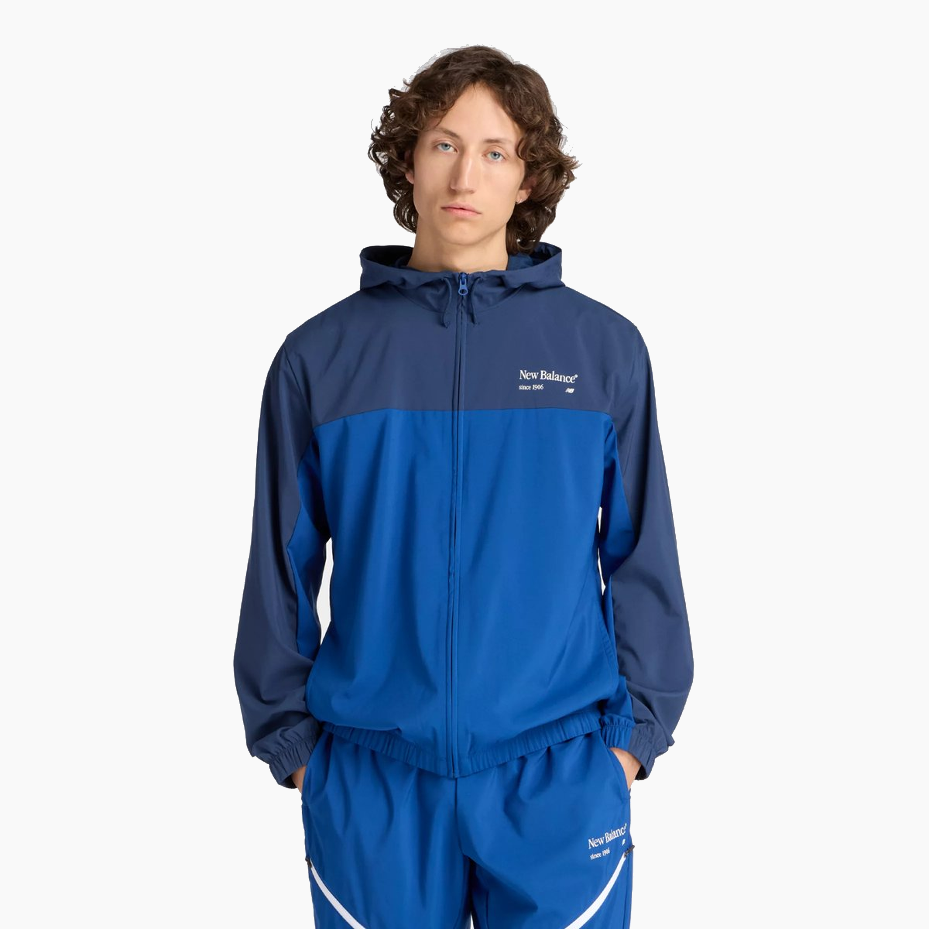 NEW BALANCE REIMAGINED WOVEN GRAPHIC JACKET NAVY MJ53527-GAB