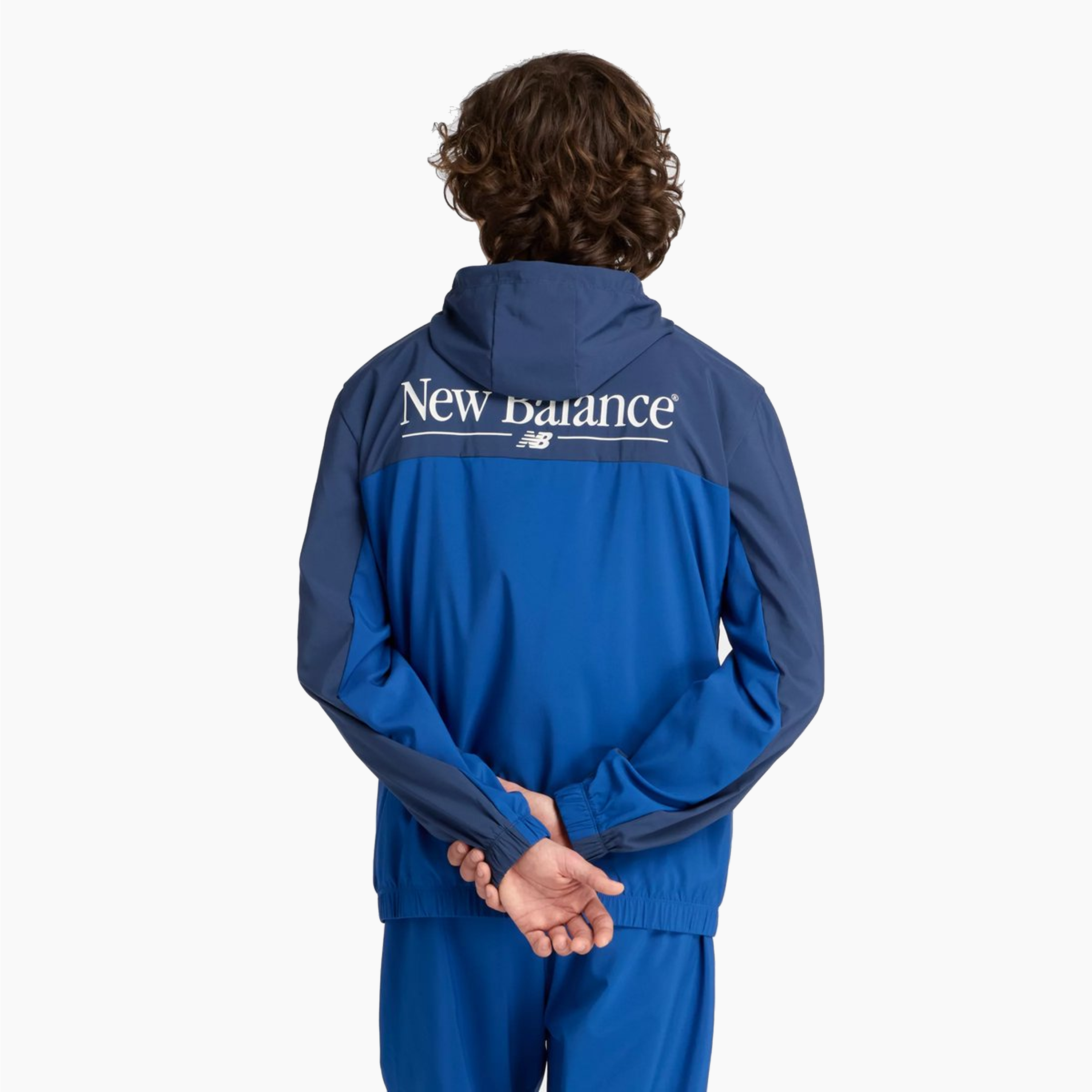 NEW BALANCE REIMAGINED WOVEN GRAPHIC JACKET NAVY MJ53527-GAB