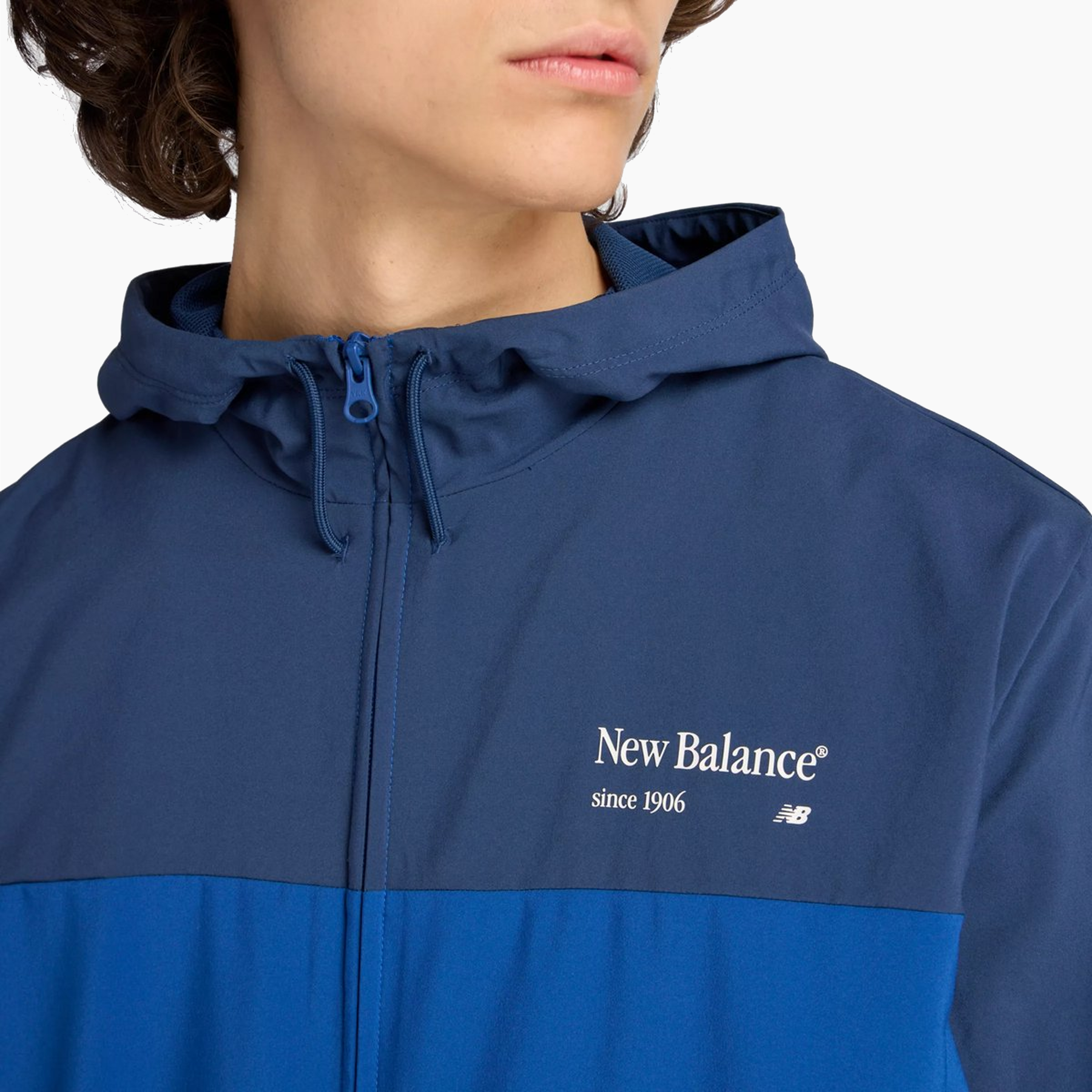 NEW BALANCE REIMAGINED WOVEN GRAPHIC JACKET NAVY MJ53527-GAB