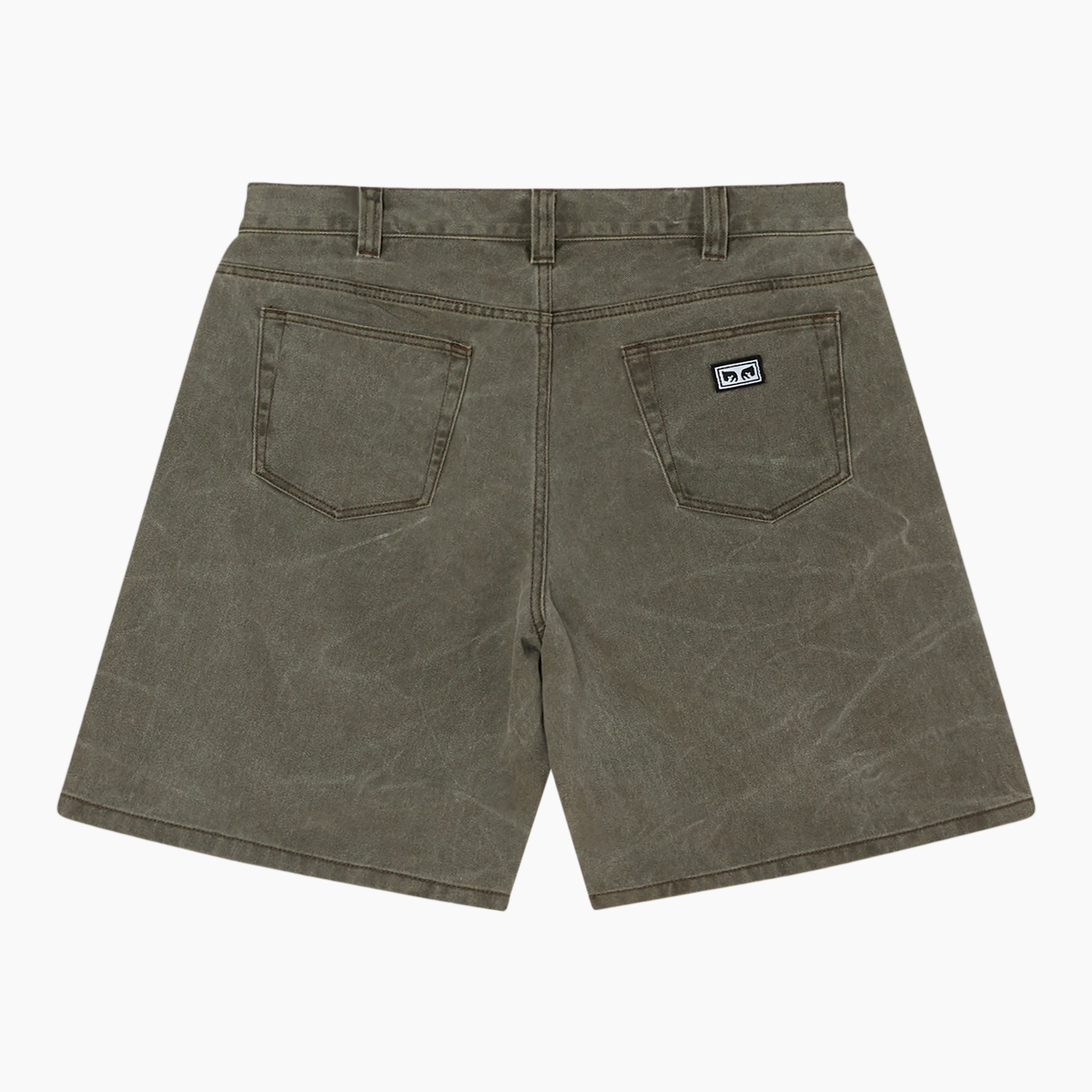 OBEY CLOTHING BIGWIG BAGGY DENIM SHORT BLACK OLIVE 172100109-BOW