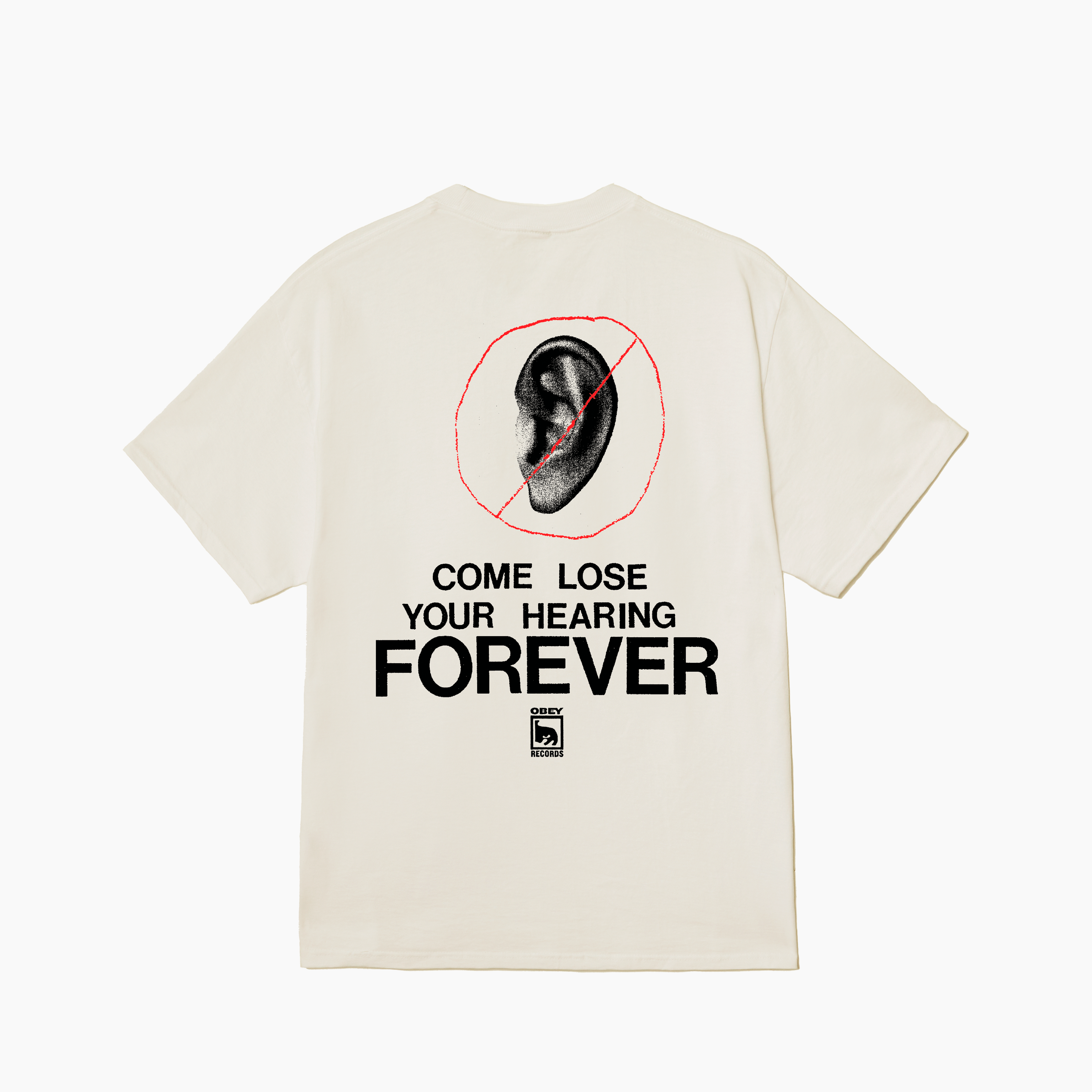 OBEY CLOTHING COME LOSE YOUR HEARING CLASSIC T-SHIRT BEIGE 165264354-VWH