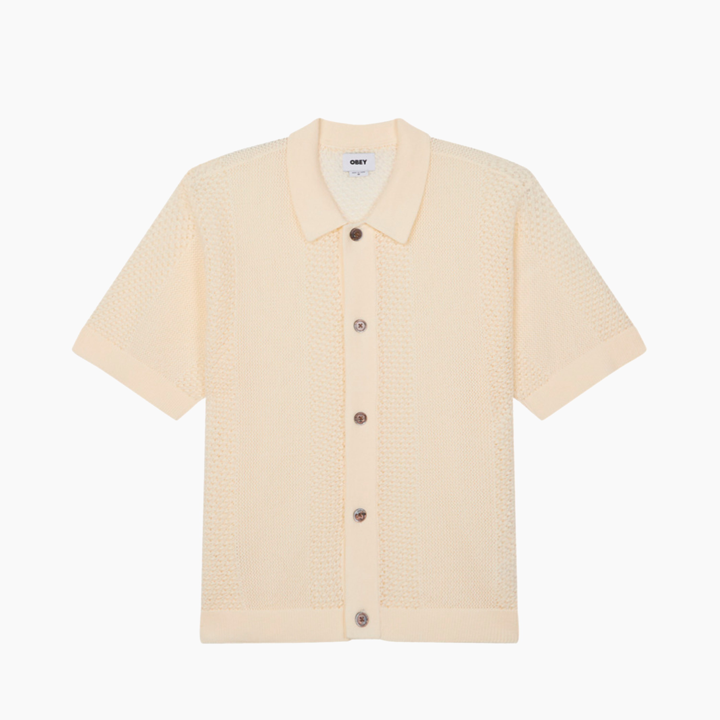 OBEY CLOTHING EVAN SWEATER SHIRT POLO UNBLEACHED 151000103-UBL