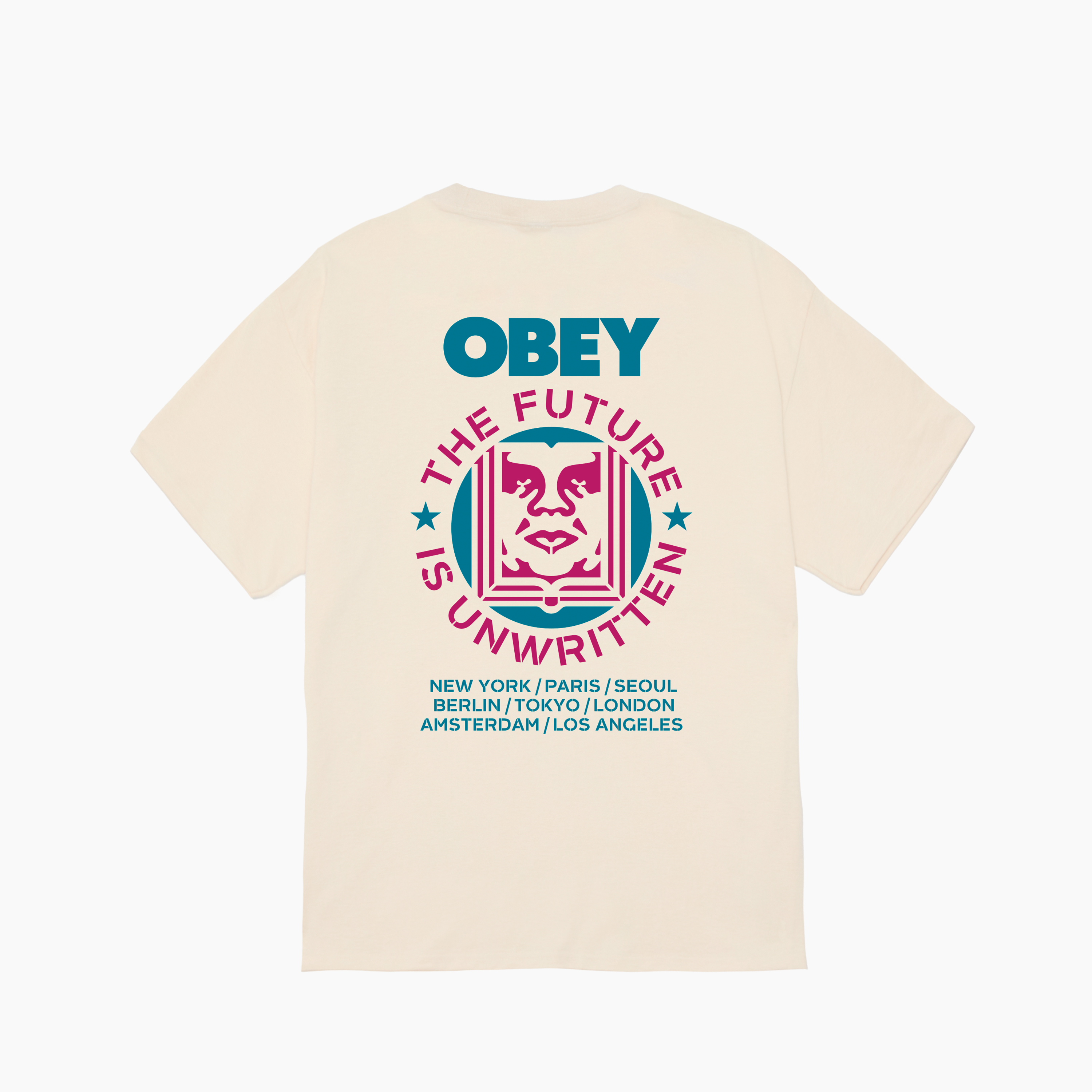 OBEY CLOTHING FUTURE UNWRITTEN CLASSIC T-SHIRT CREAM 165264297-CRM
