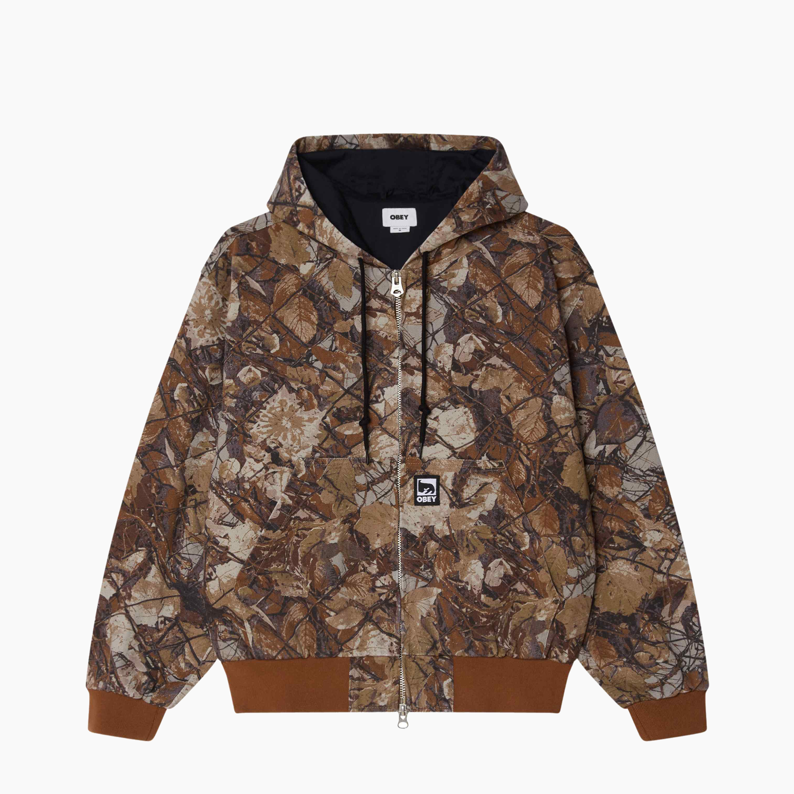 OBEY CLOTHING GLEN ZIP UP JACKET FENCE CAMO MULTI 121800593-FNC