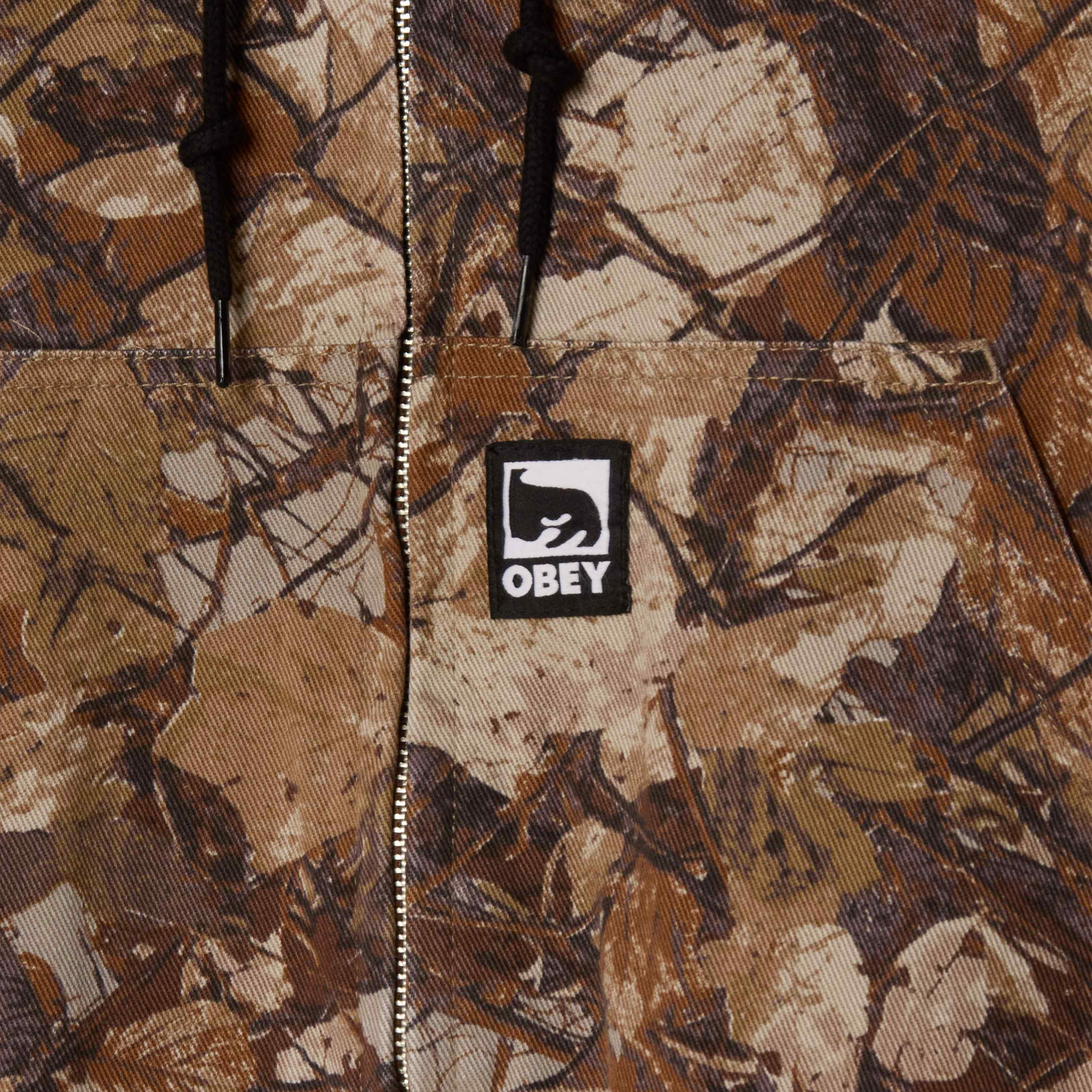 OBEY CLOTHING GLEN ZIP UP JACKET FENCE CAMO MULTI 121800593-FNC