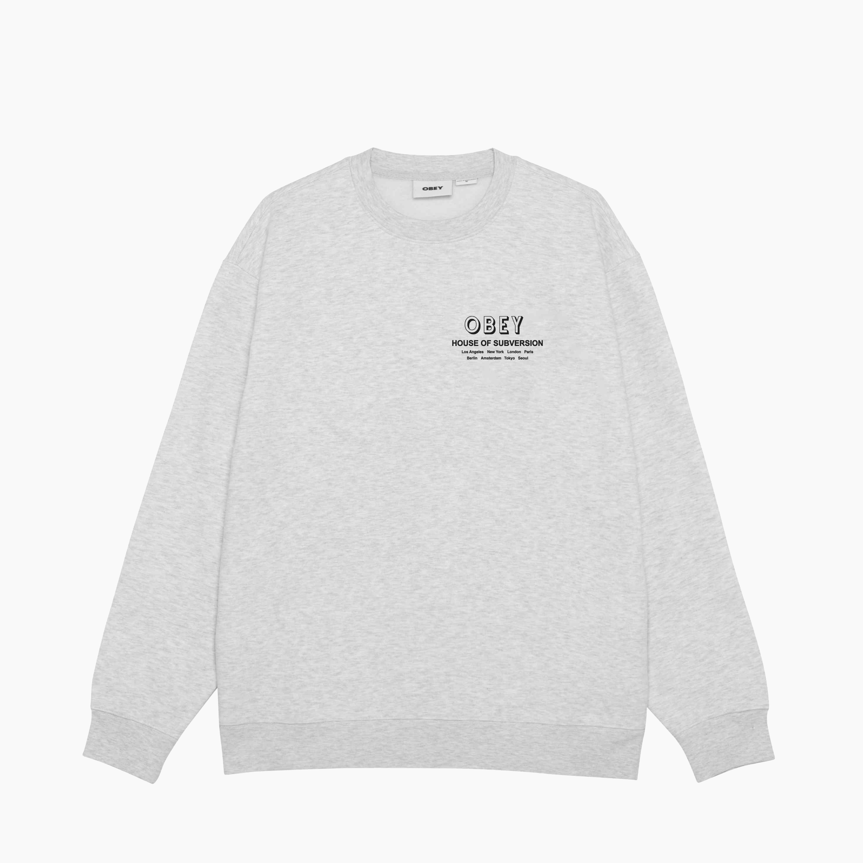 OBEY CLOTHING HOUSE OF SUBVERSION HEATHER GREY 112864195-HEA