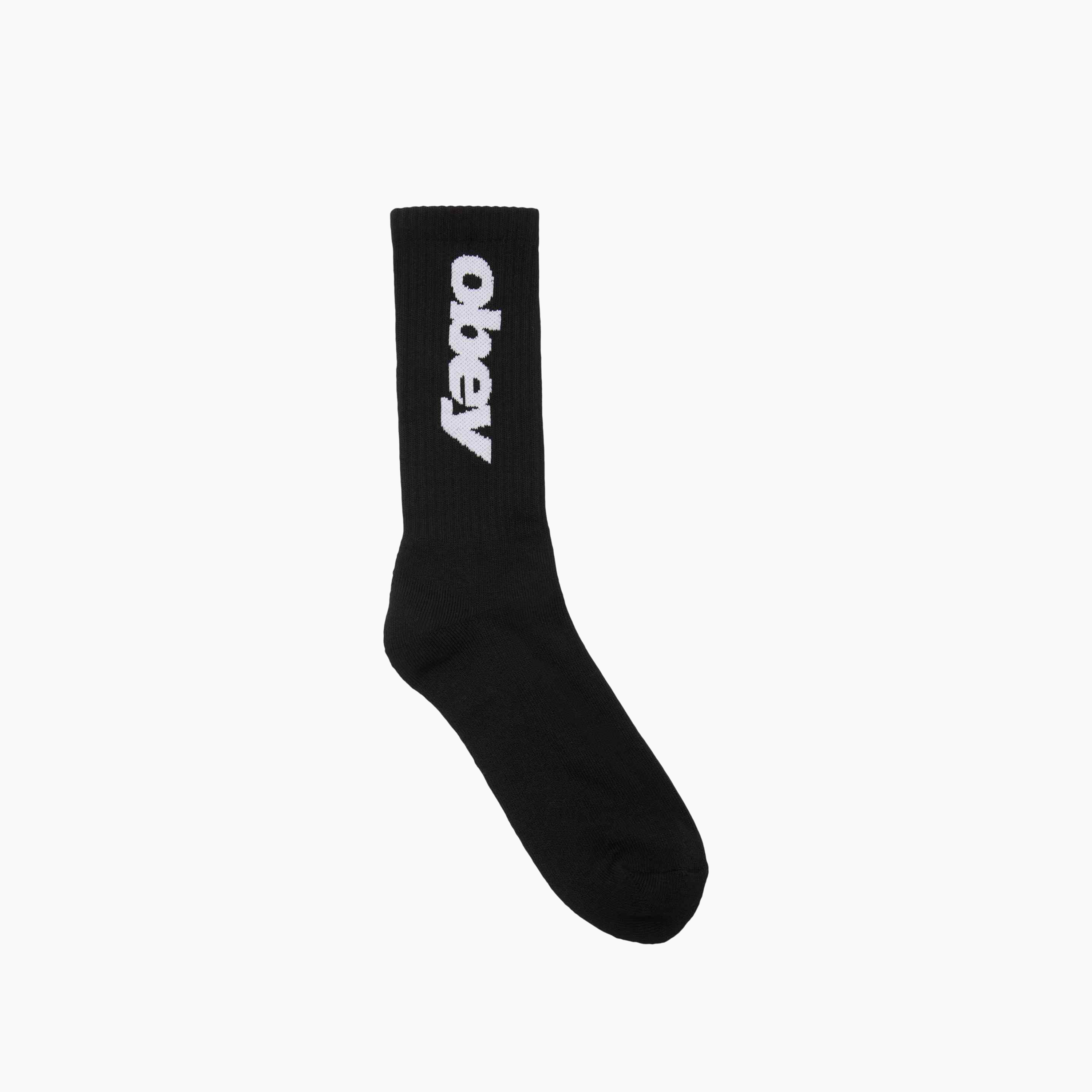 OBEY CLOTHING ITALICS SOCKS BLACK 100260195-BLK