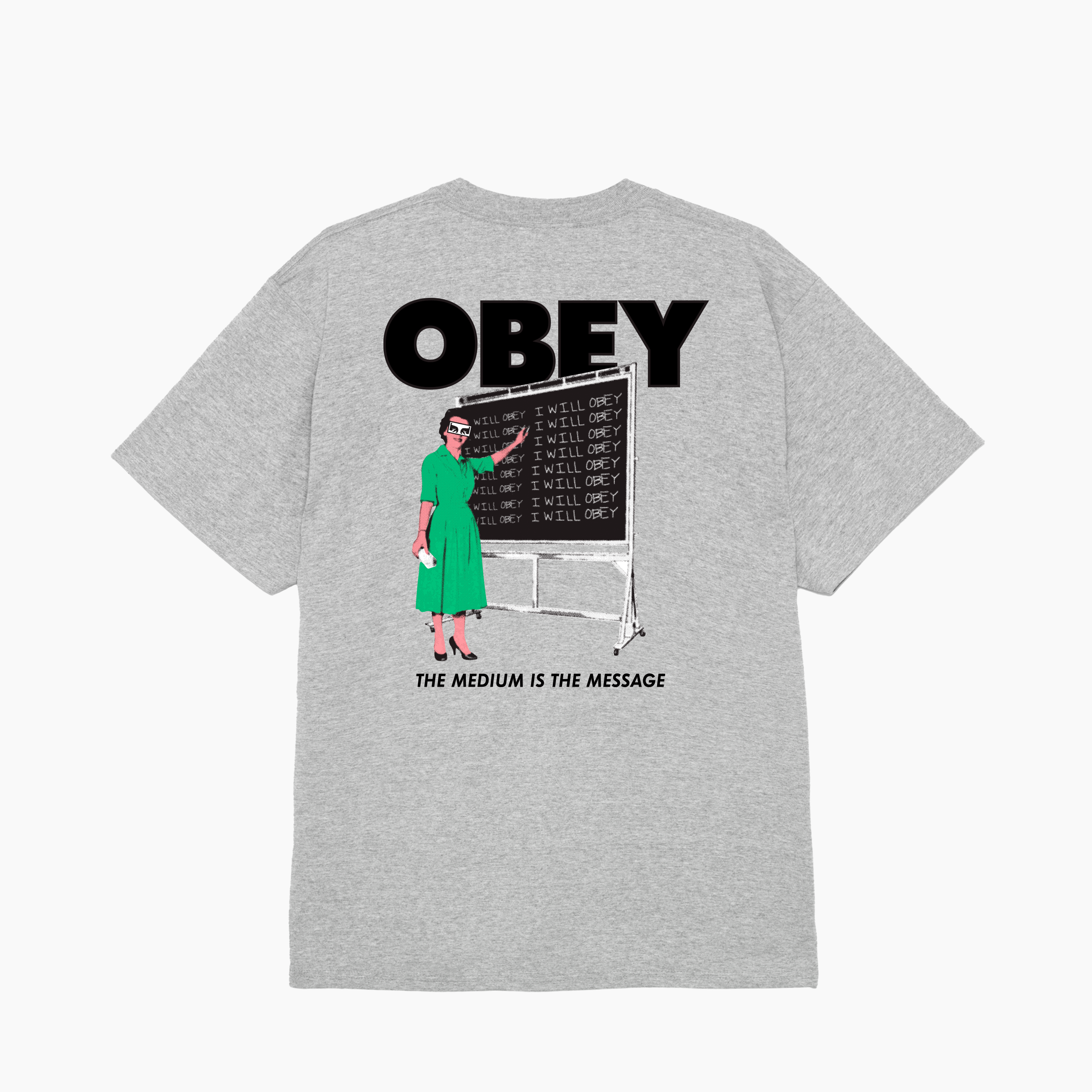 OBEY CLOTHING I WILL CLASSIC T-SHIRT HEATHER GREY 165264349-HEA