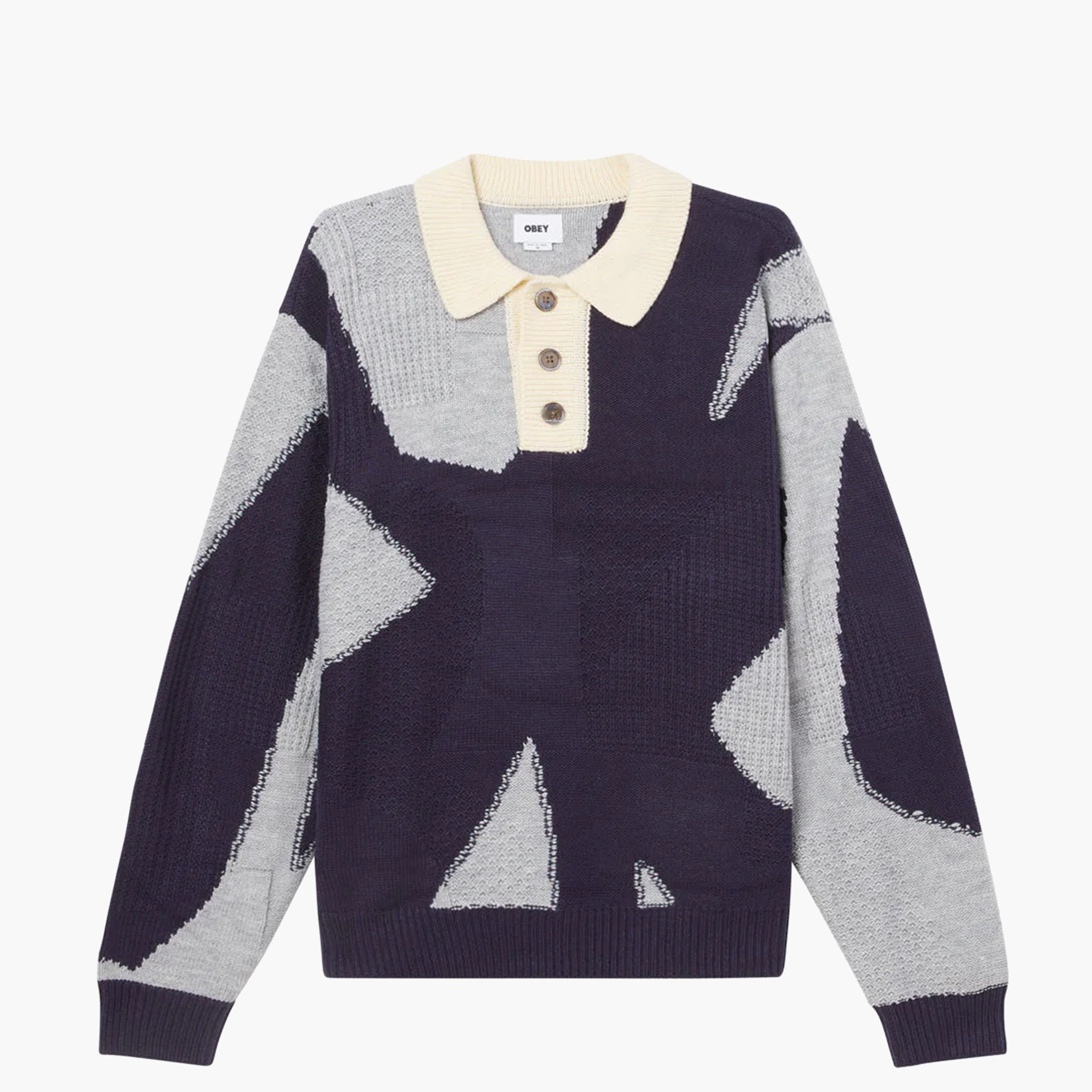 OBEY CLOTHING LUCA POLO SWEATER HEATHER GRAY 151000089