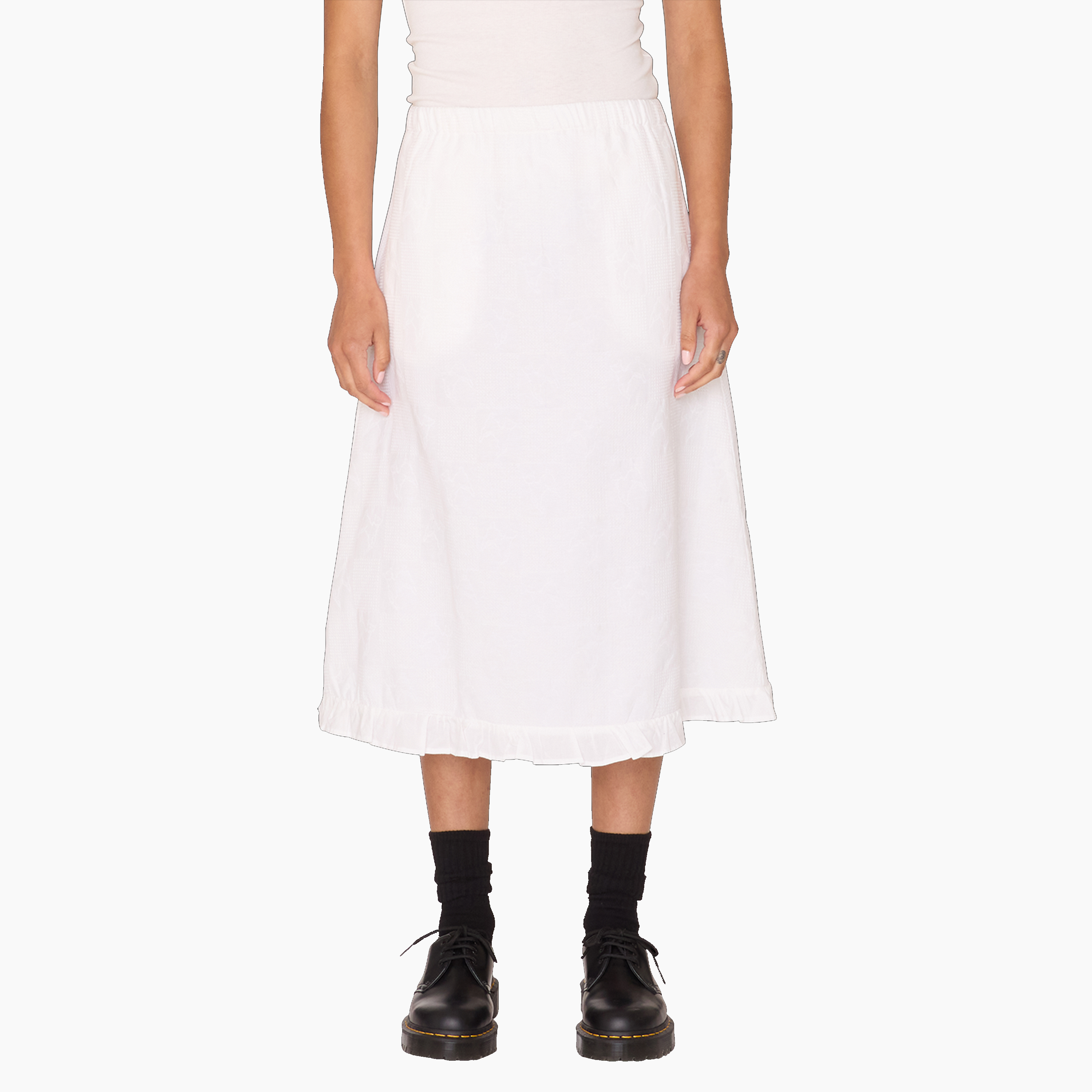 OBEY CLOTHING MANOR JACQUARD SKIRT WHITE 411550126-WHT