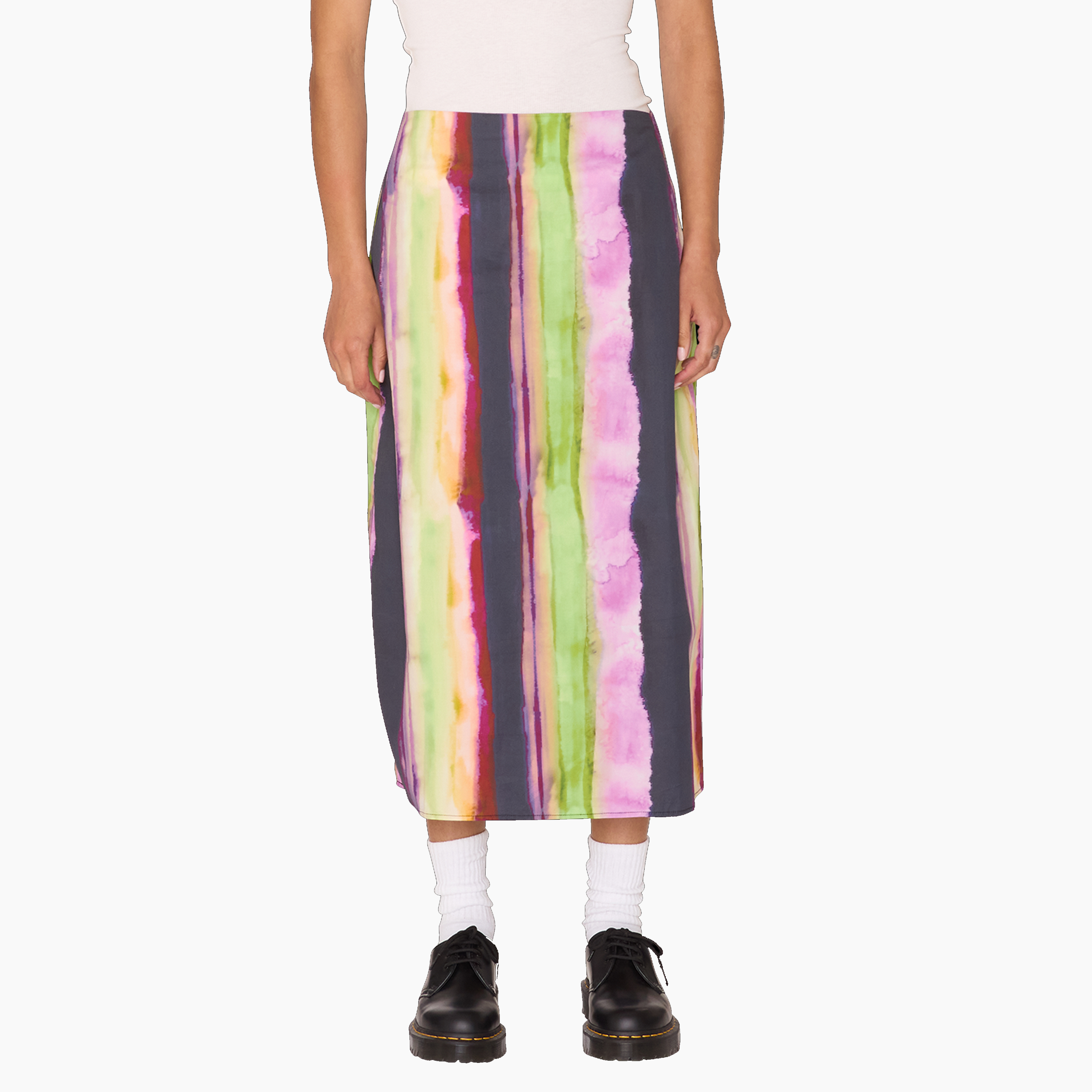 OBEY CLOTHING MIDORI SLIP SKIRT STRIPE MULTI 411550125-STM