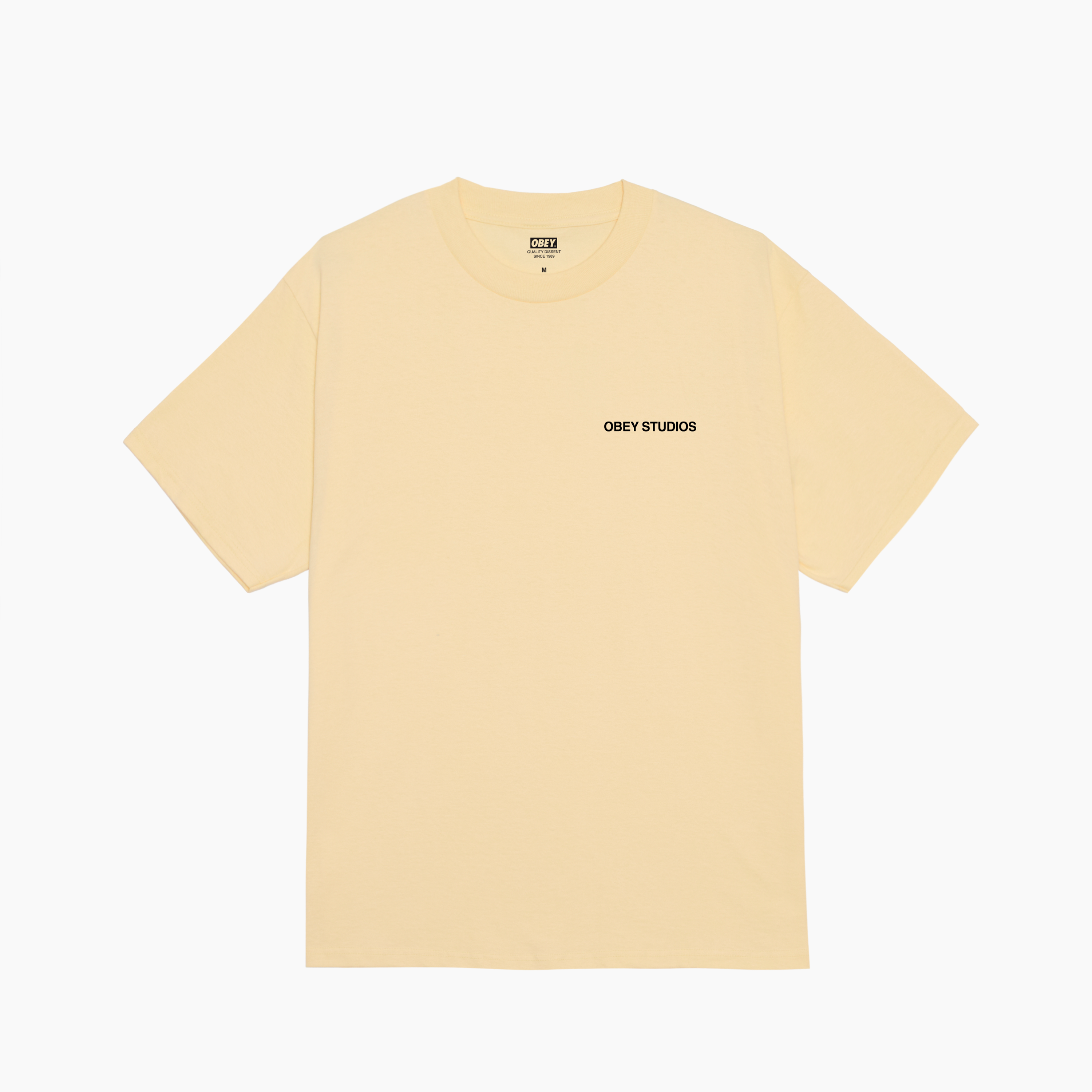 OBEY CLOTHING MOVES OF LIFE CLASSIC T-SHIRT PALE YELLOW 165264343-PLY