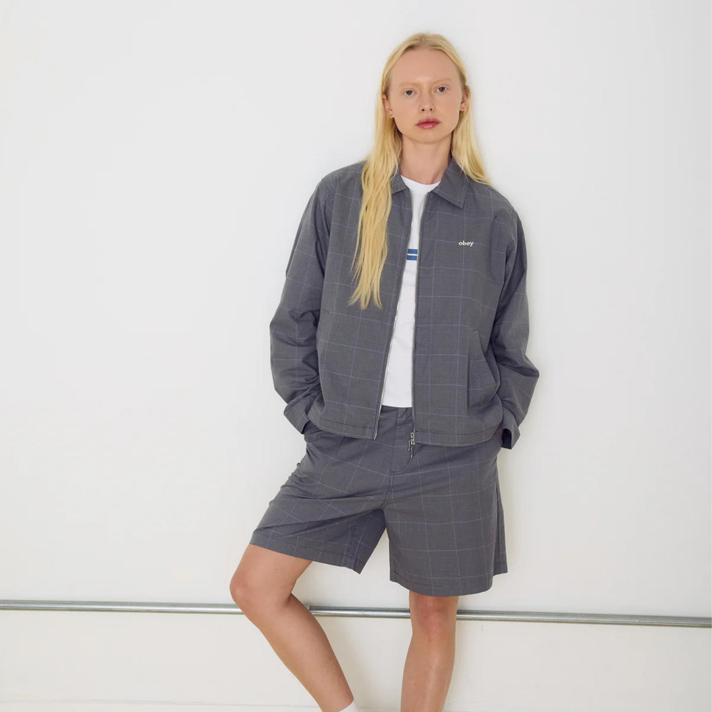 OBEY CLOTHING OLIVIA PLAID SHORT GREY PLAID 272100060-GRY