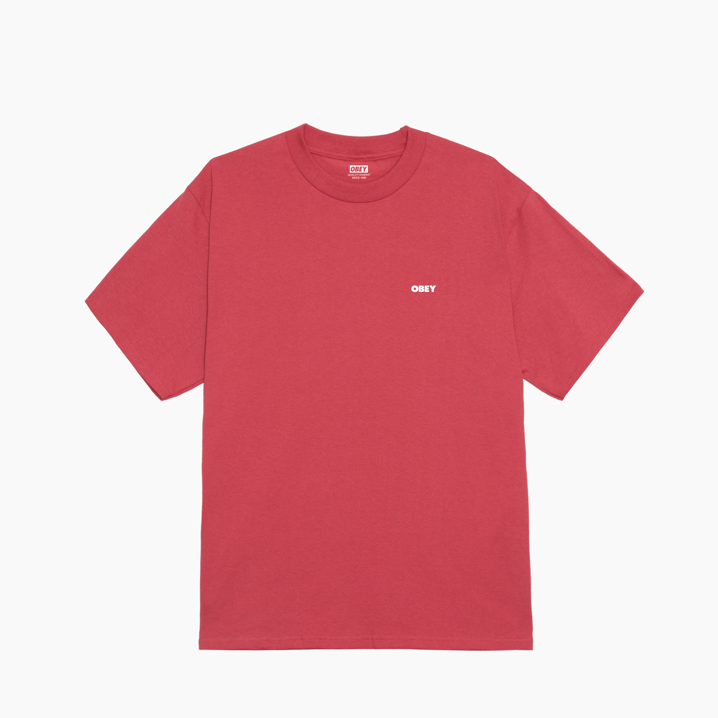 OBEY CLOTHING PEEP HOLE CLASSIC T-SHIRT MINERAL RED 165264346-MIR