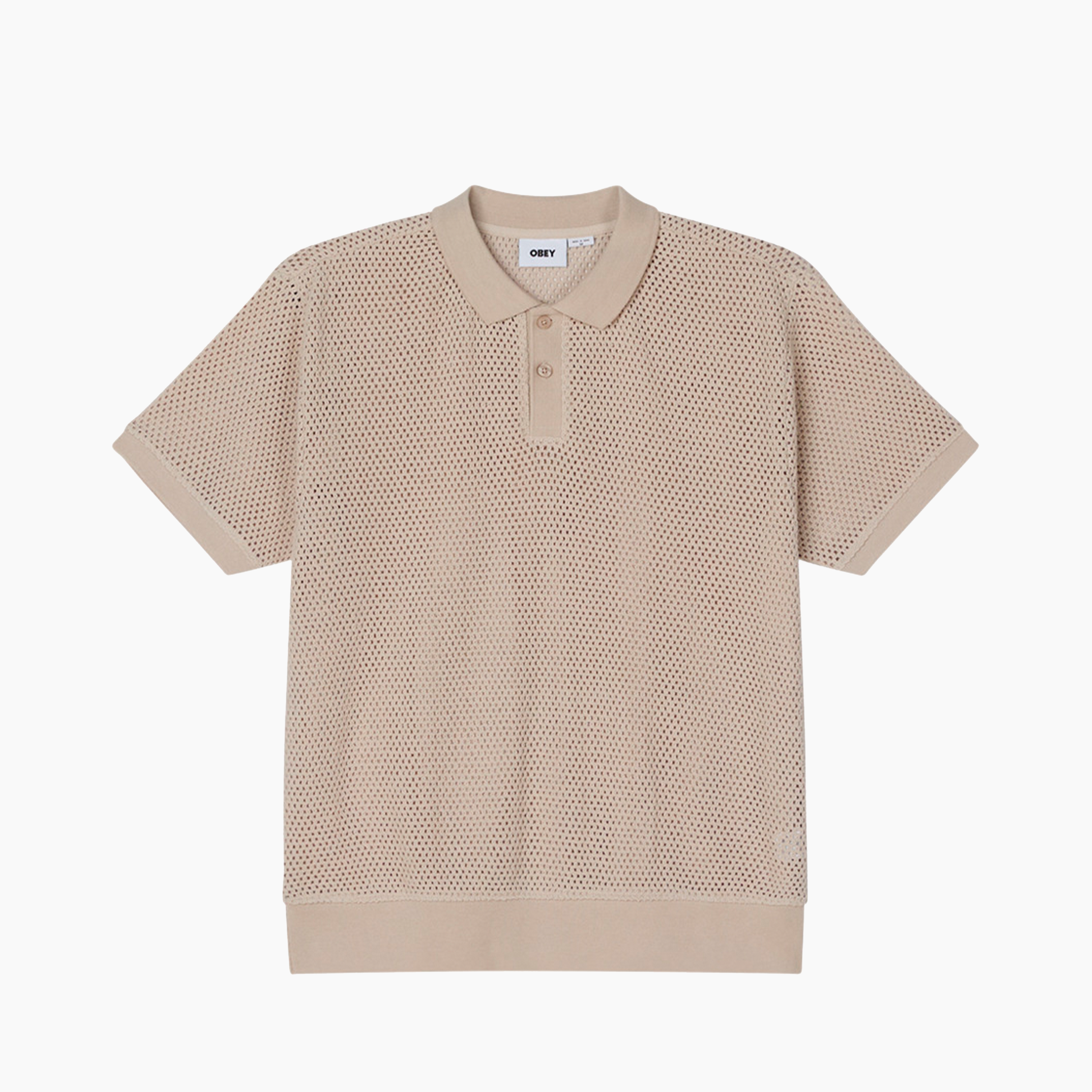 OBEY CLOTHING SARATOGA MESH POLO SILVER GREY 131090094-SIG