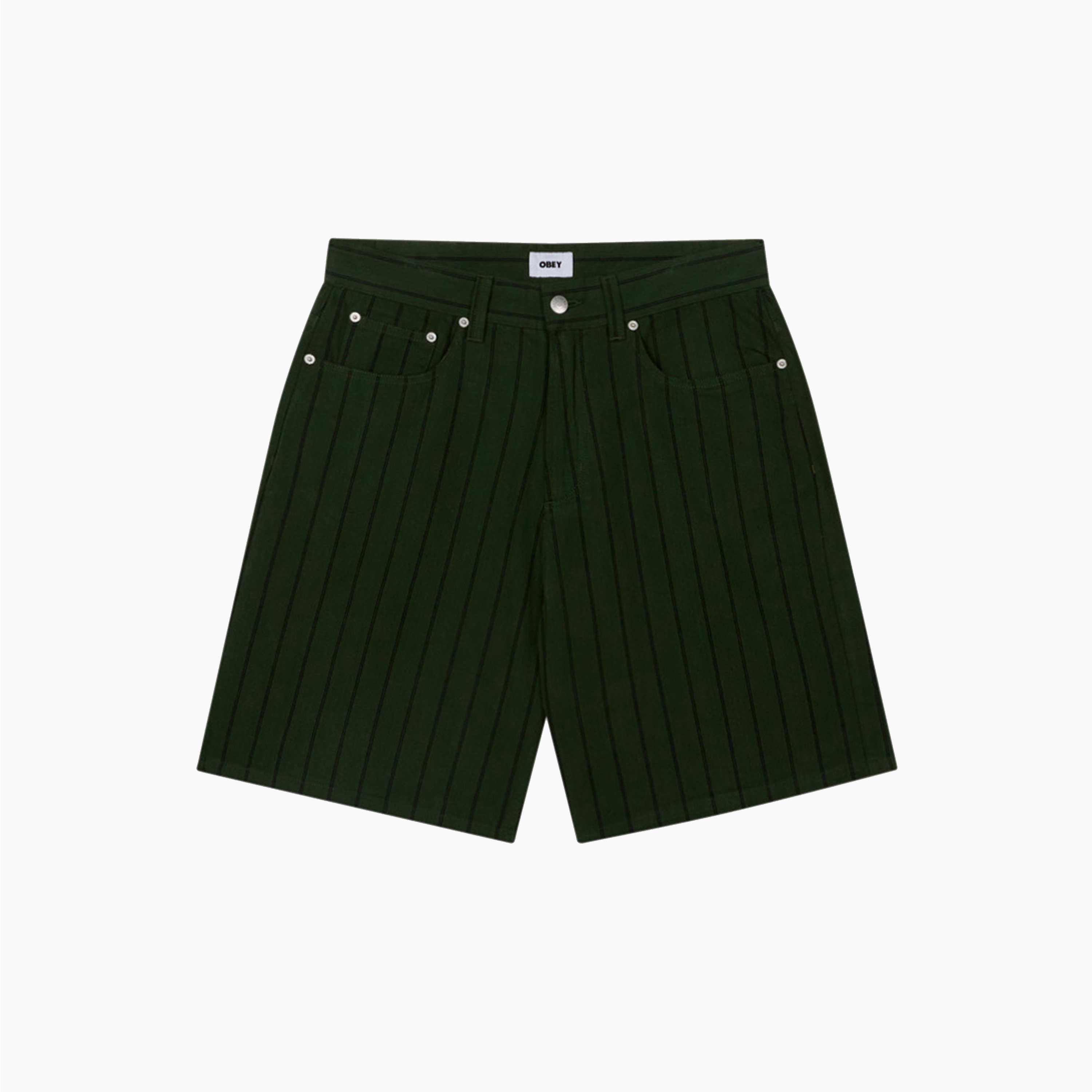 OBEY CLOTHING STRIPE BAGGY DENIM SHORT DUFFLE 172100094-DFB