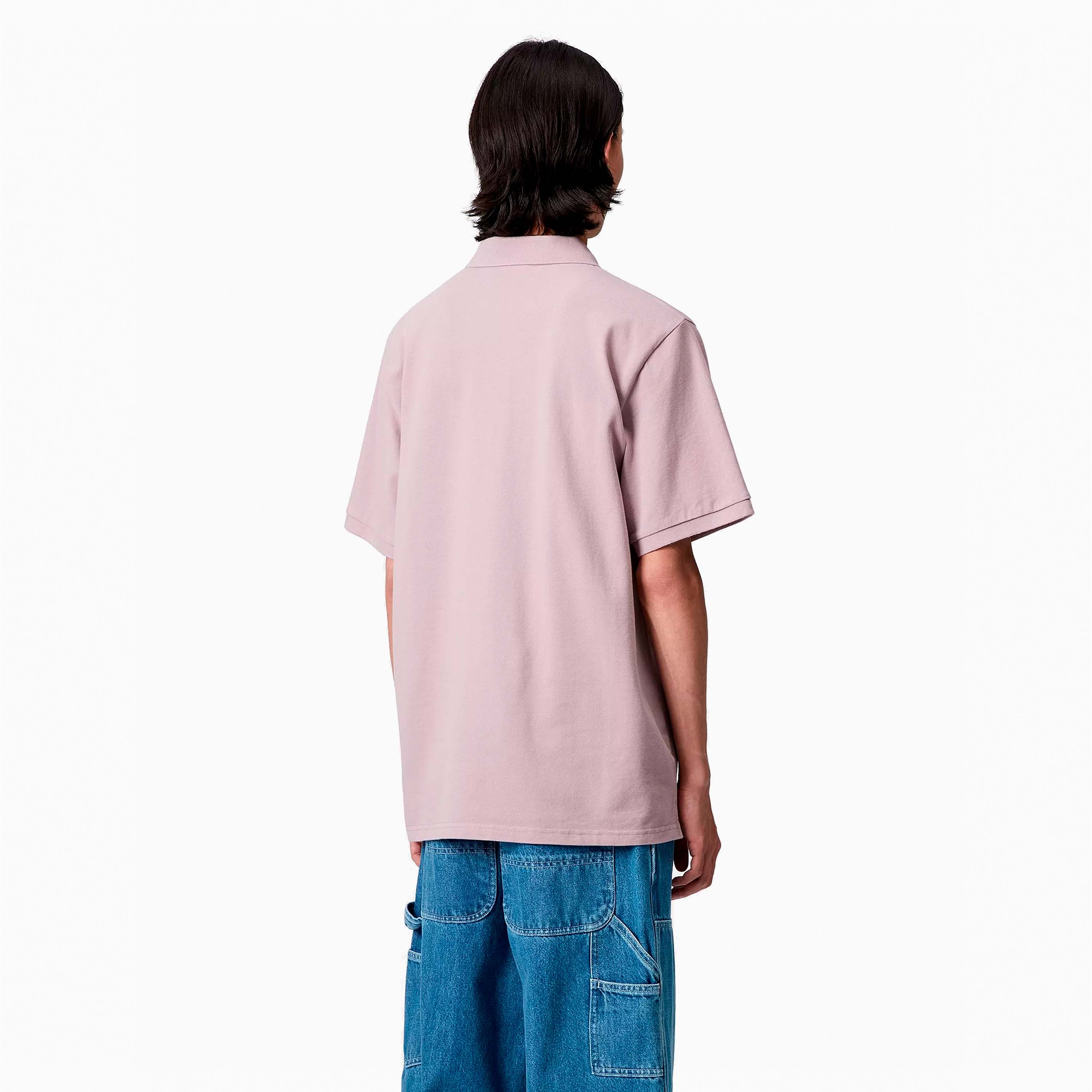 CARHARTT WIP SCRIPT POLO PINK FOG & WHITE I035231-31M