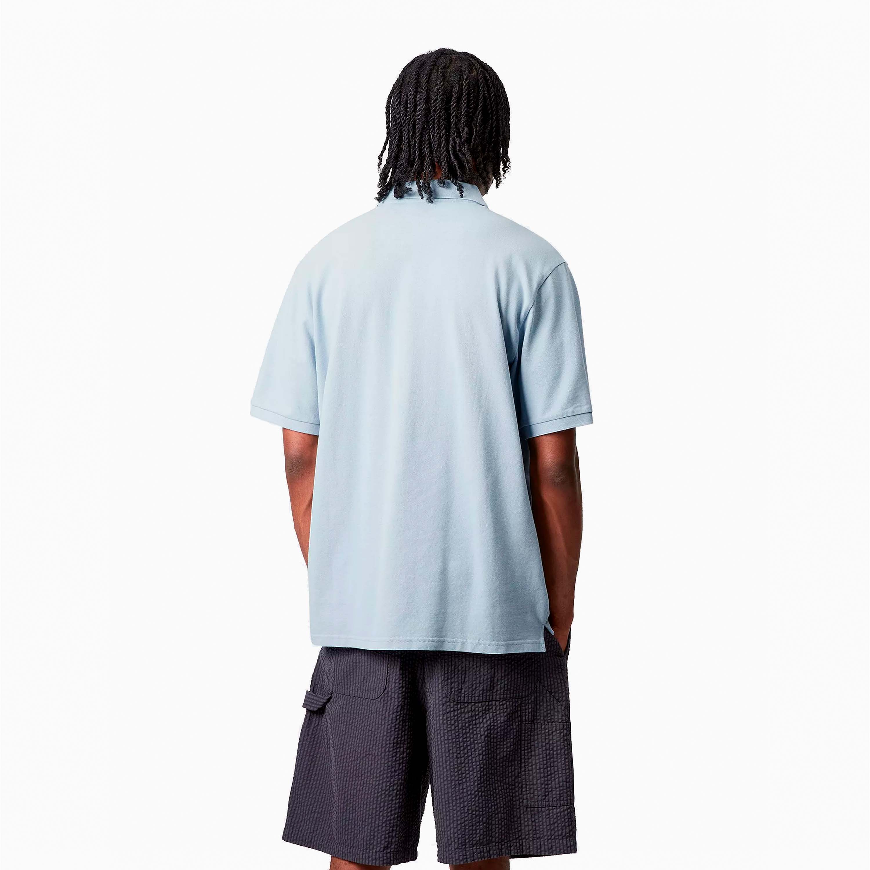 CARHARTT WIP SCRIPT POLO BLUE FOG & WHITE I035231-31L