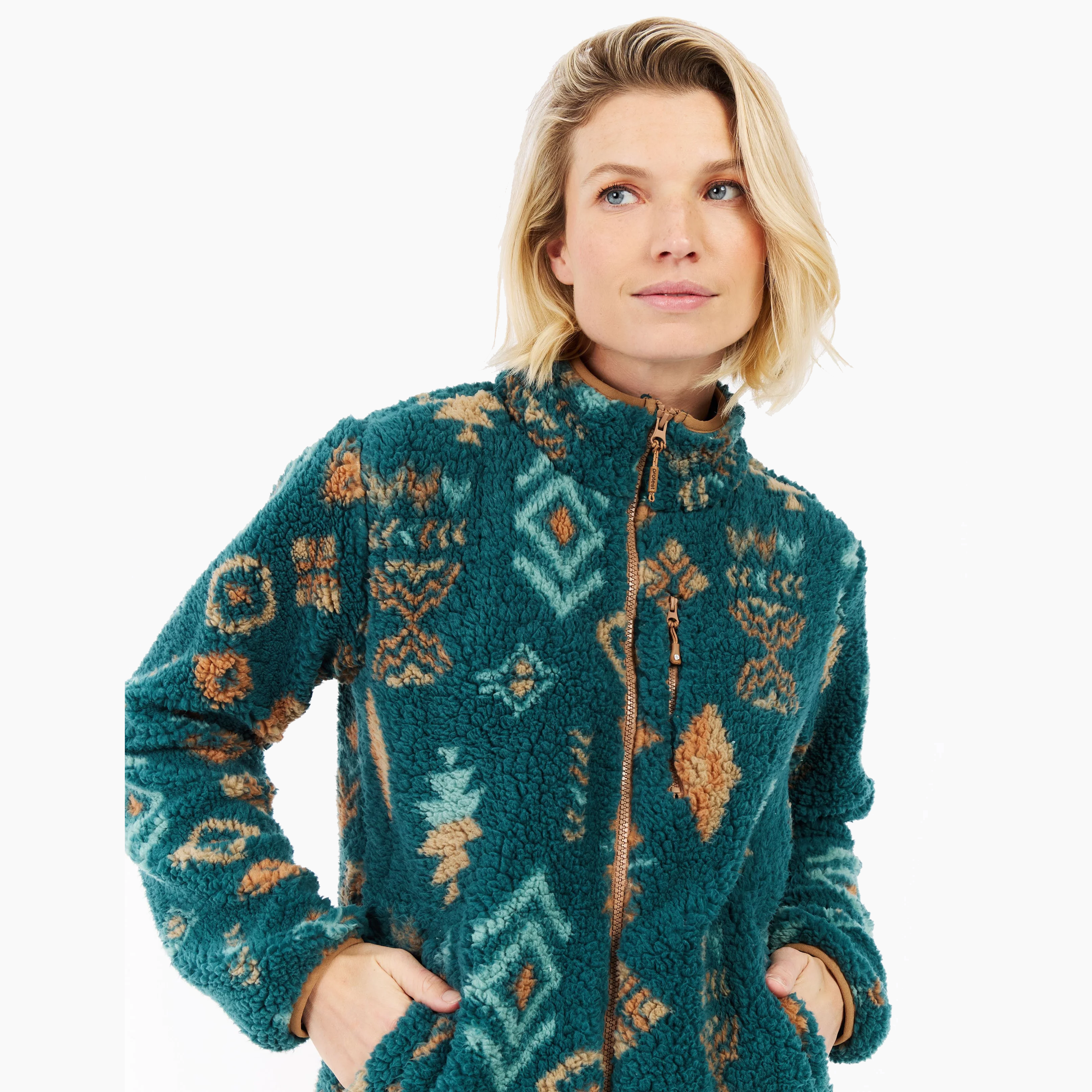 PROTEST W ADELE OUTDOOR FULL ZIP TOP RAINST BLUE 33652000-514