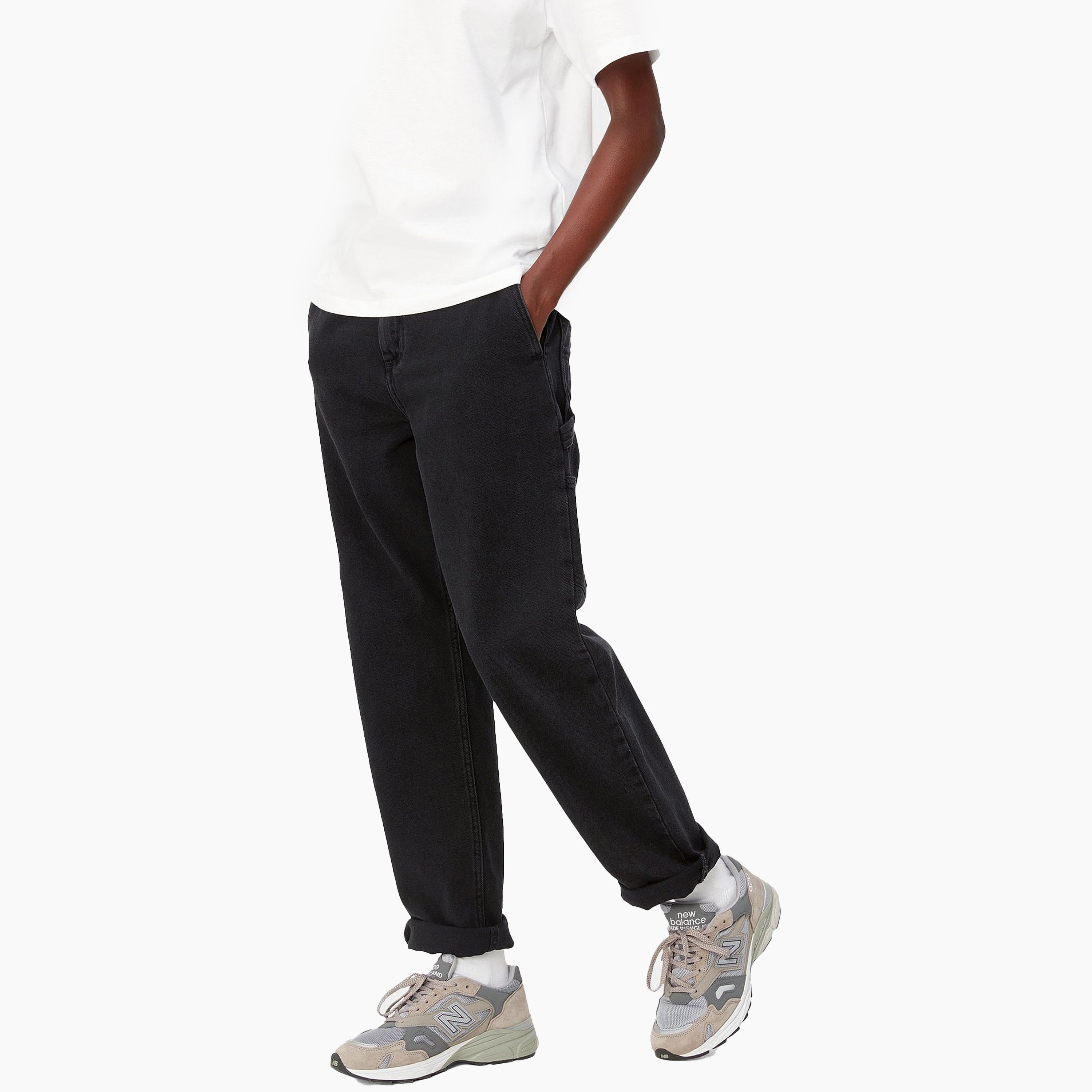 PANTALONI CARHARTT WIP W' PIERCE NERI STONE WASHED - I025268