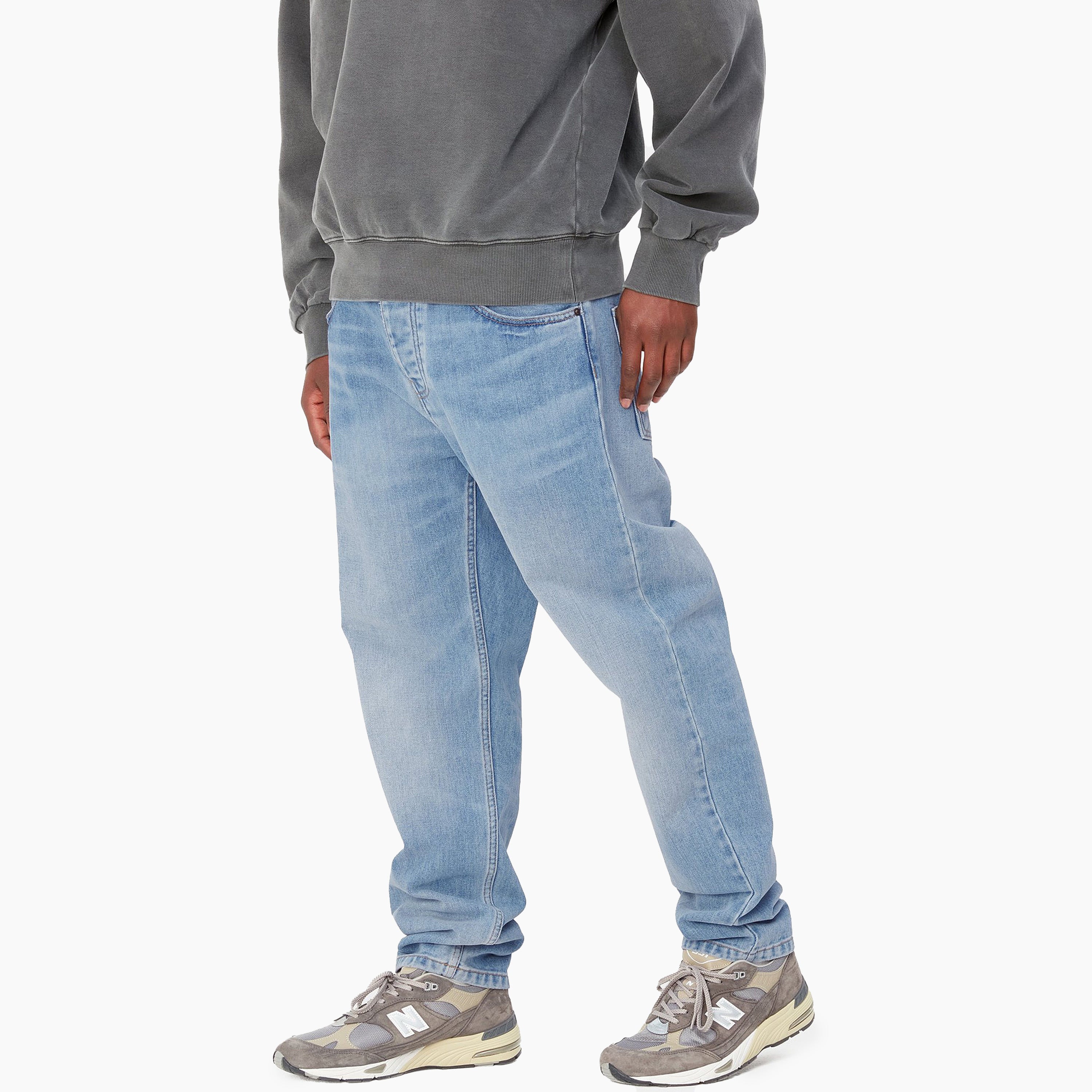 CARHARTT WIP NEWEL PANT BLUE LIGHT USED WASH - I029208