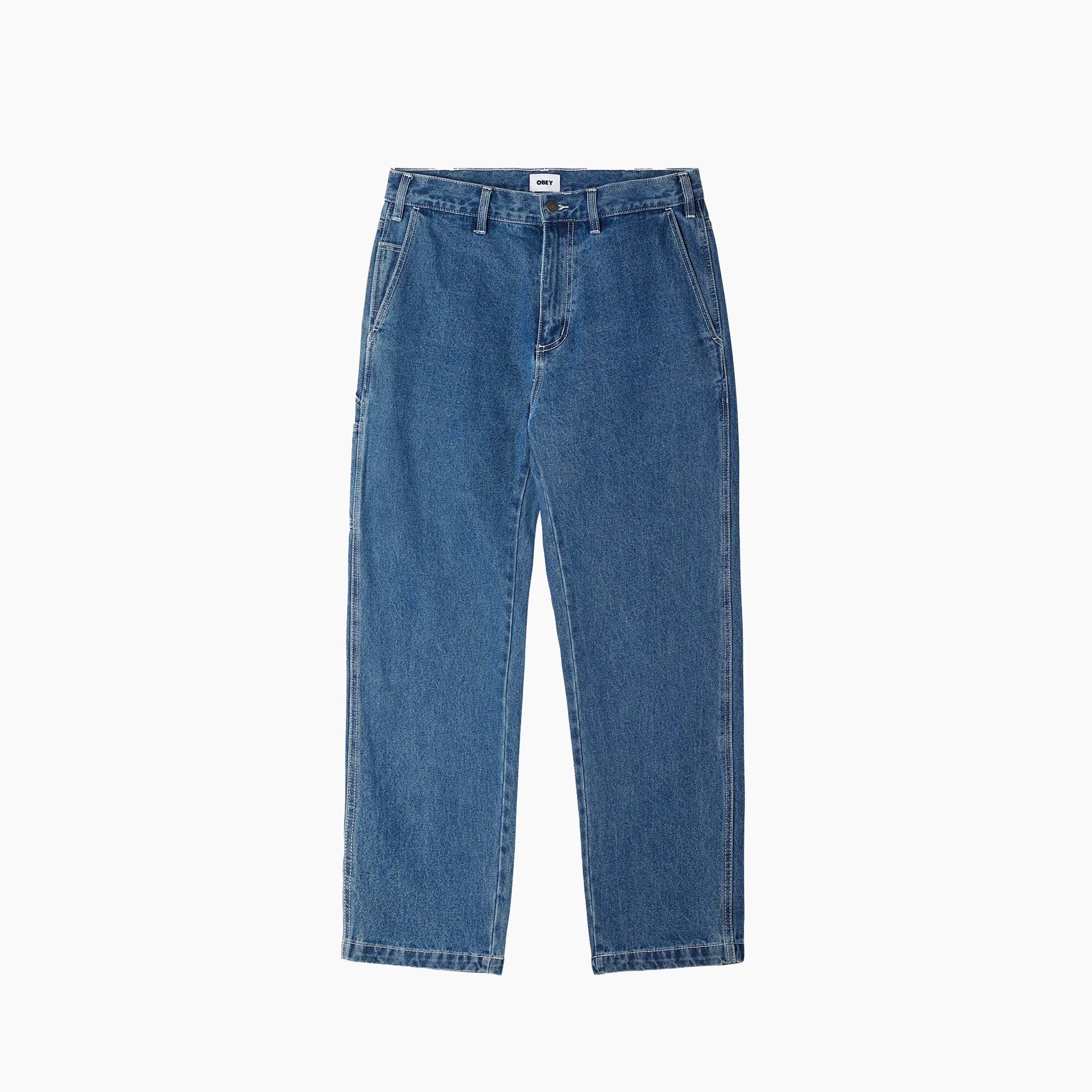 OBEY CLOTHING HARDWORK CARPETNER DENIM STONEWASH INDIGO - 142010078