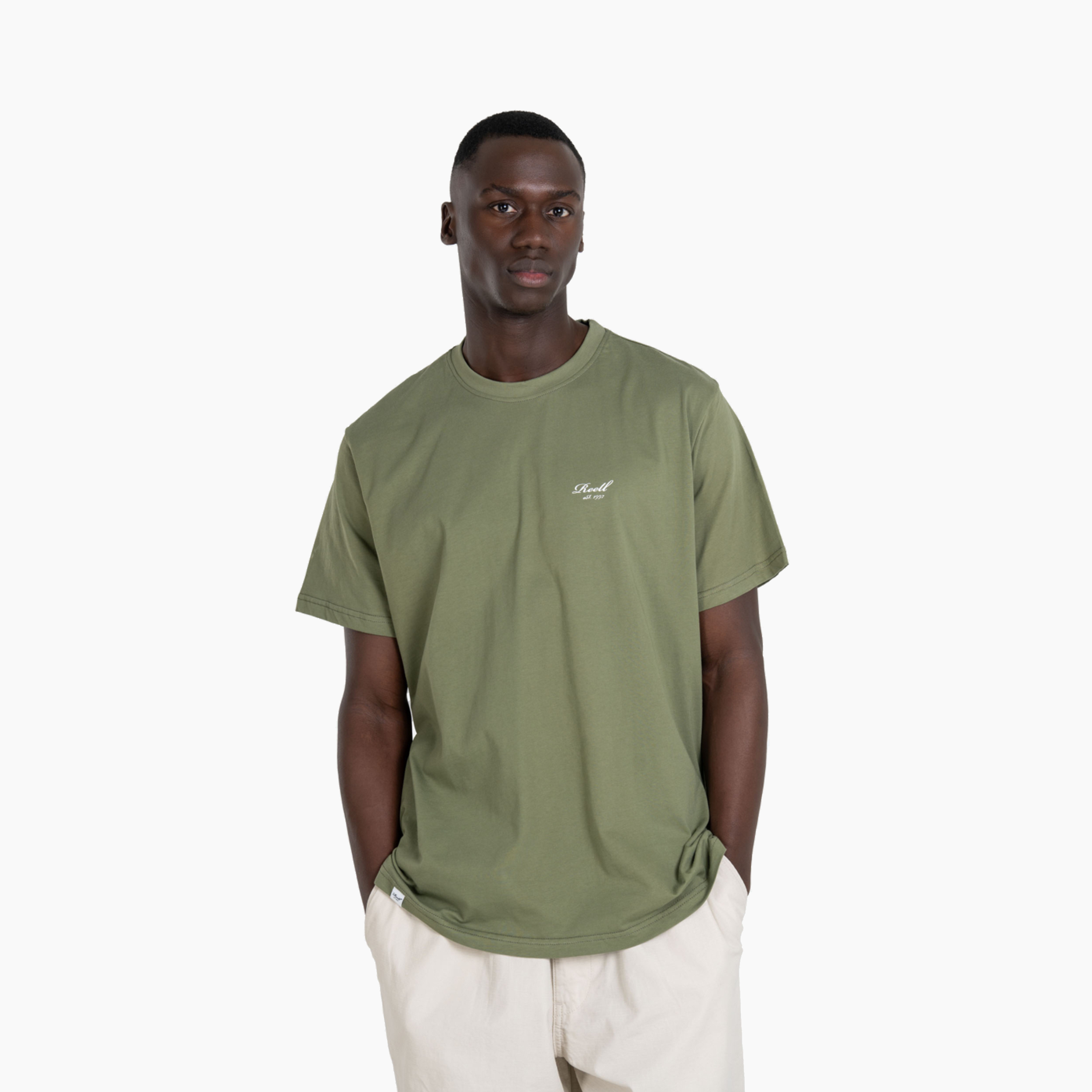 T-SHIRT REELL STAPLE LOGO OLIVA