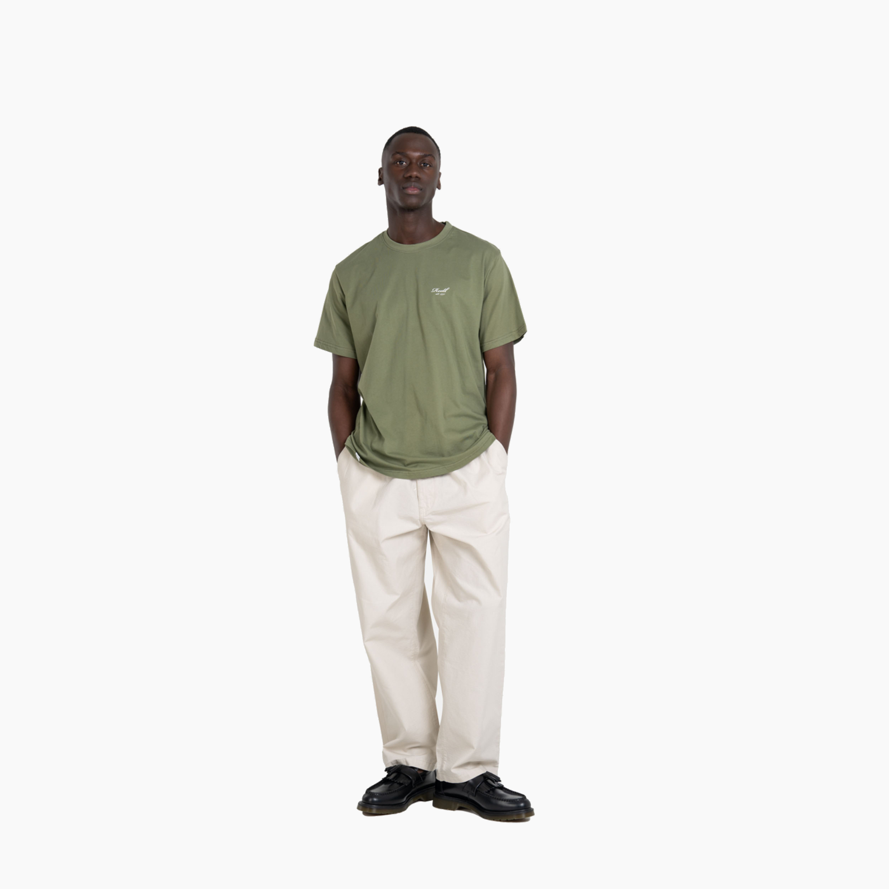 T-SHIRT REELL STAPLE LOGO OLIVA