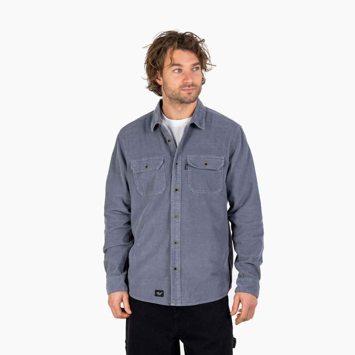 REELL STRIKE SHIRT GREY BLUE RE4477