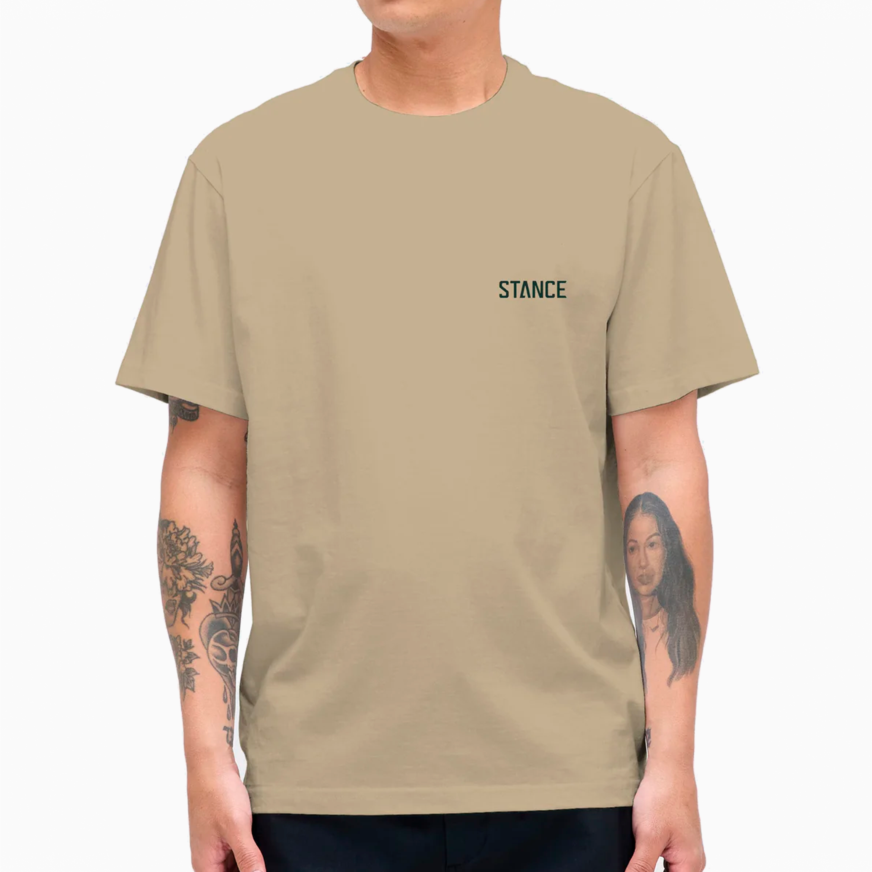 STANCE MOUNTAIN TEE SHIRT BEIGE A3SS1D25MO-KHA