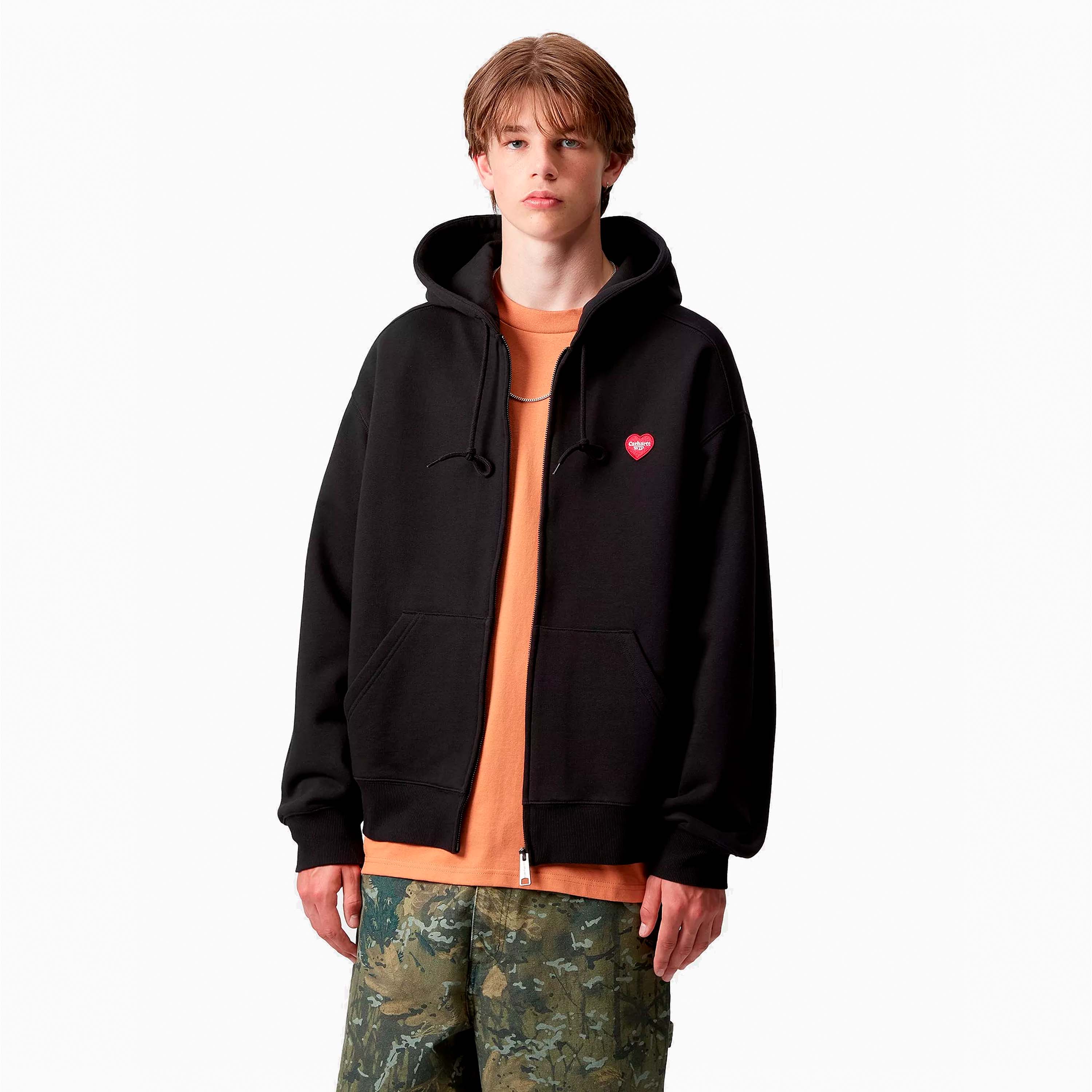 CARHARTT WIP HOODED HEART II SWEAT BLACK I035176-89
