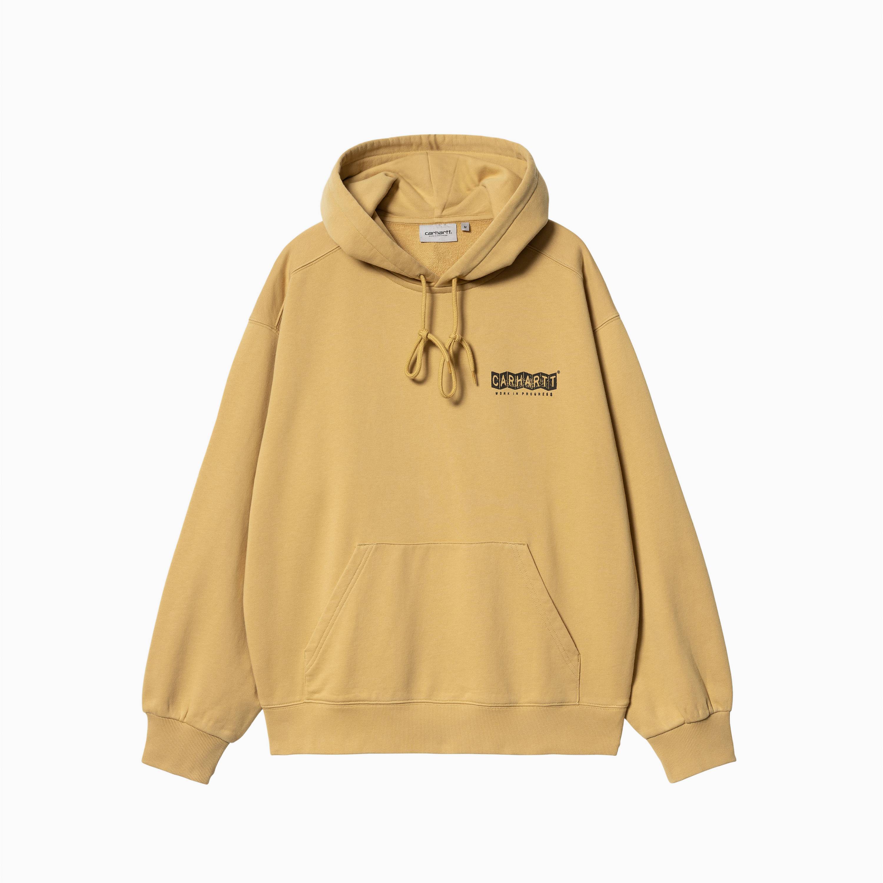 CARHARTT WIP HOODED STAMP SWEAT BOURBON & BLACK STONE WASHED - I033621