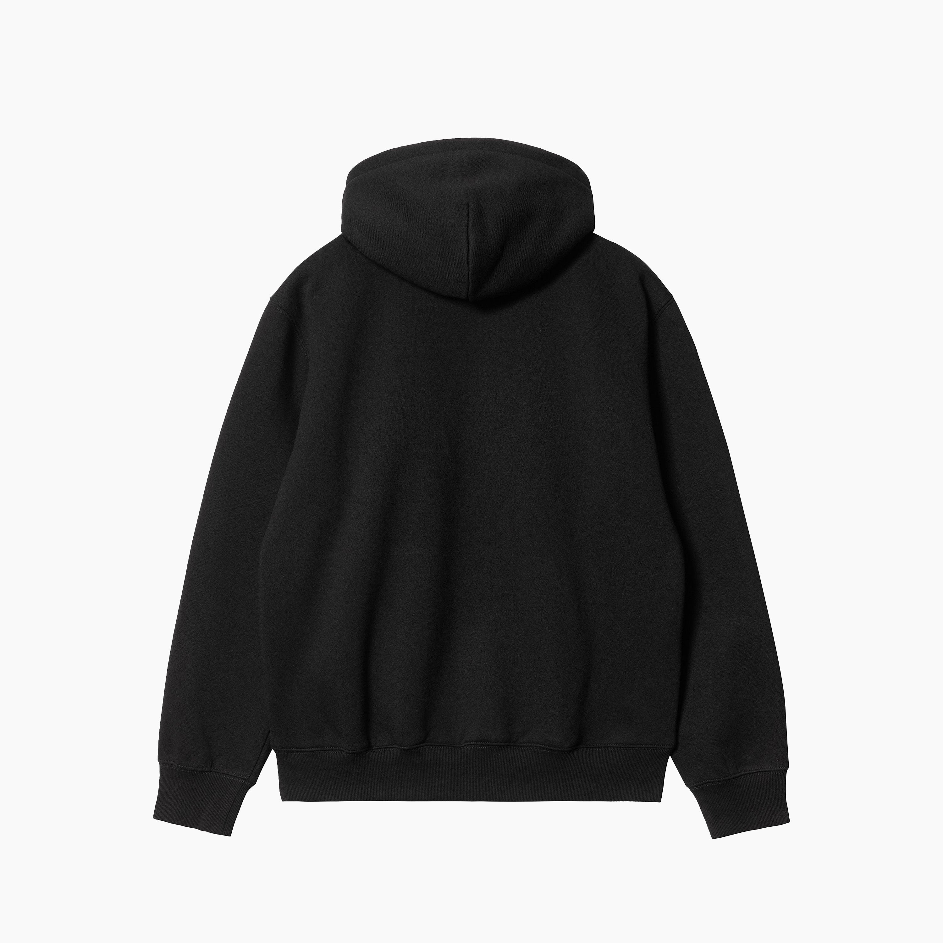 Sudadera Carhartt | Sudadera Carhartt Hombre | Sudadera Carhartt Negra | La sudadera con capucha Carhartt está confeccionada con un ajuste holgado con un jersey de polialgodón cepillado pesado, lo que significa que tiene un reverso suave similar al de un vellón. También cuenta con un bolsillo canguro, así como dobladillo y puños de canalé. Aparece un logotipo Script bordado en el pecho.