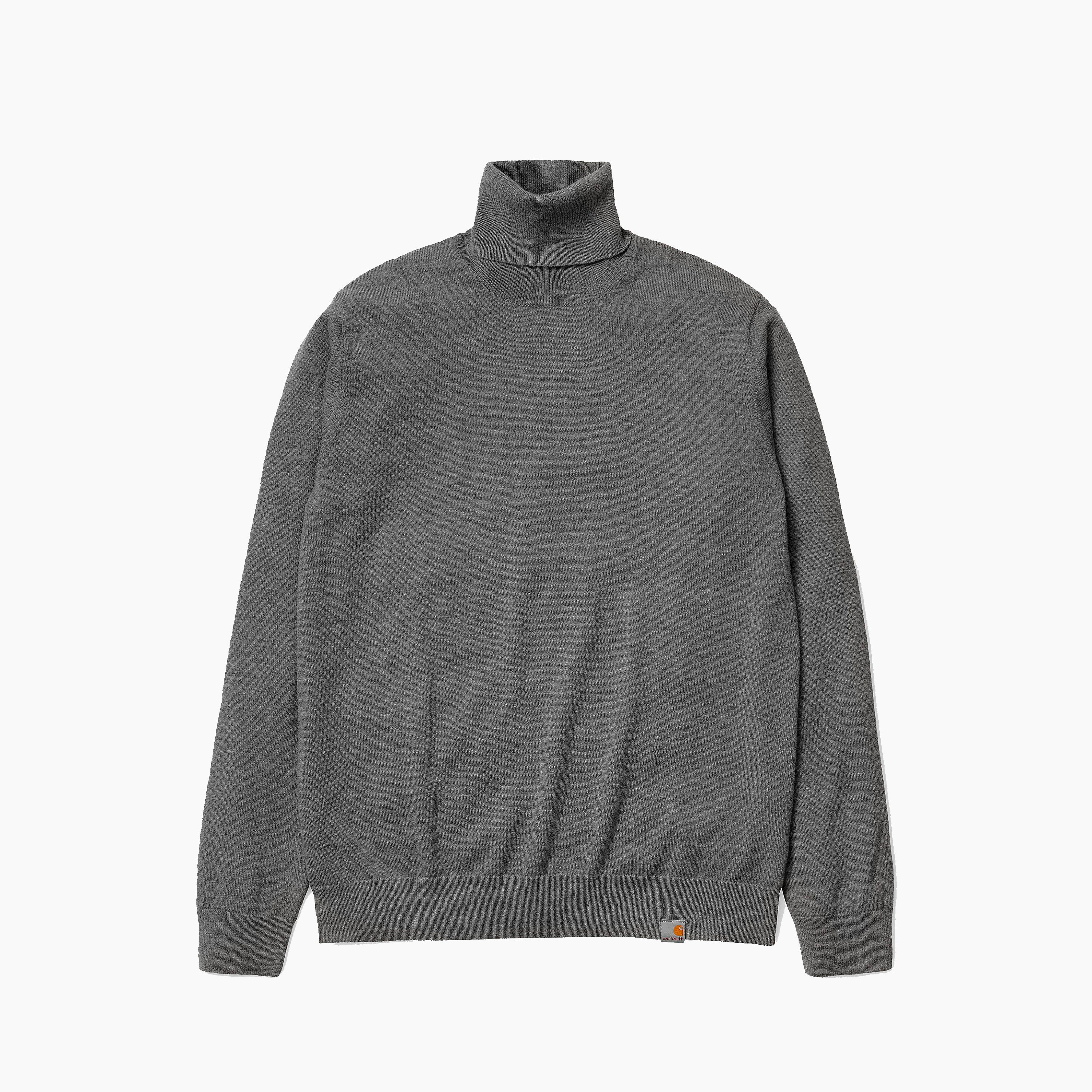 CARHARTT WIP PLAYOFF SWEATER HIGH NECK DARY GRAY HEATHER - I023368