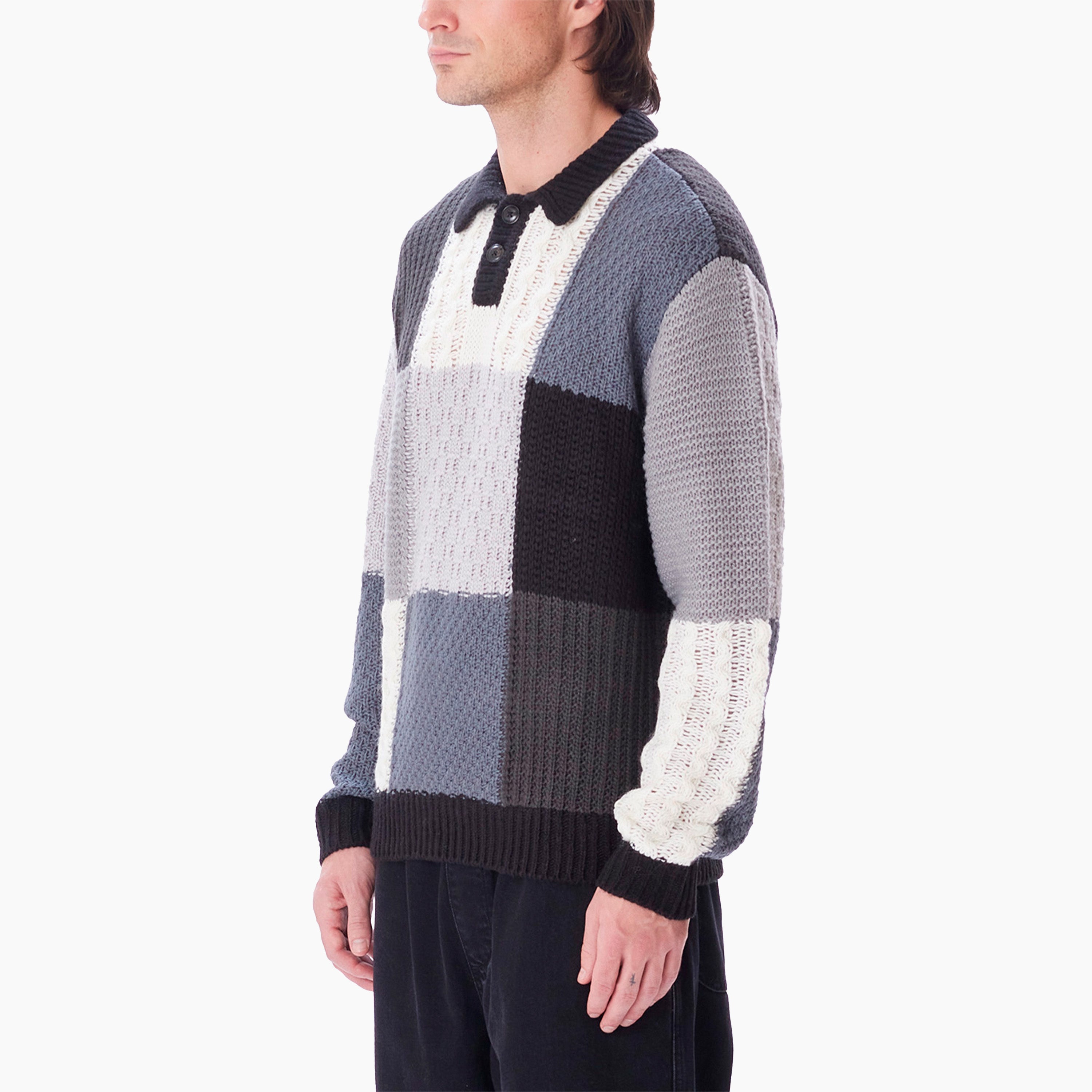 OBEY CLOTHING OLIVER PATCHWORK NERO MULTICOLORE - 151000074