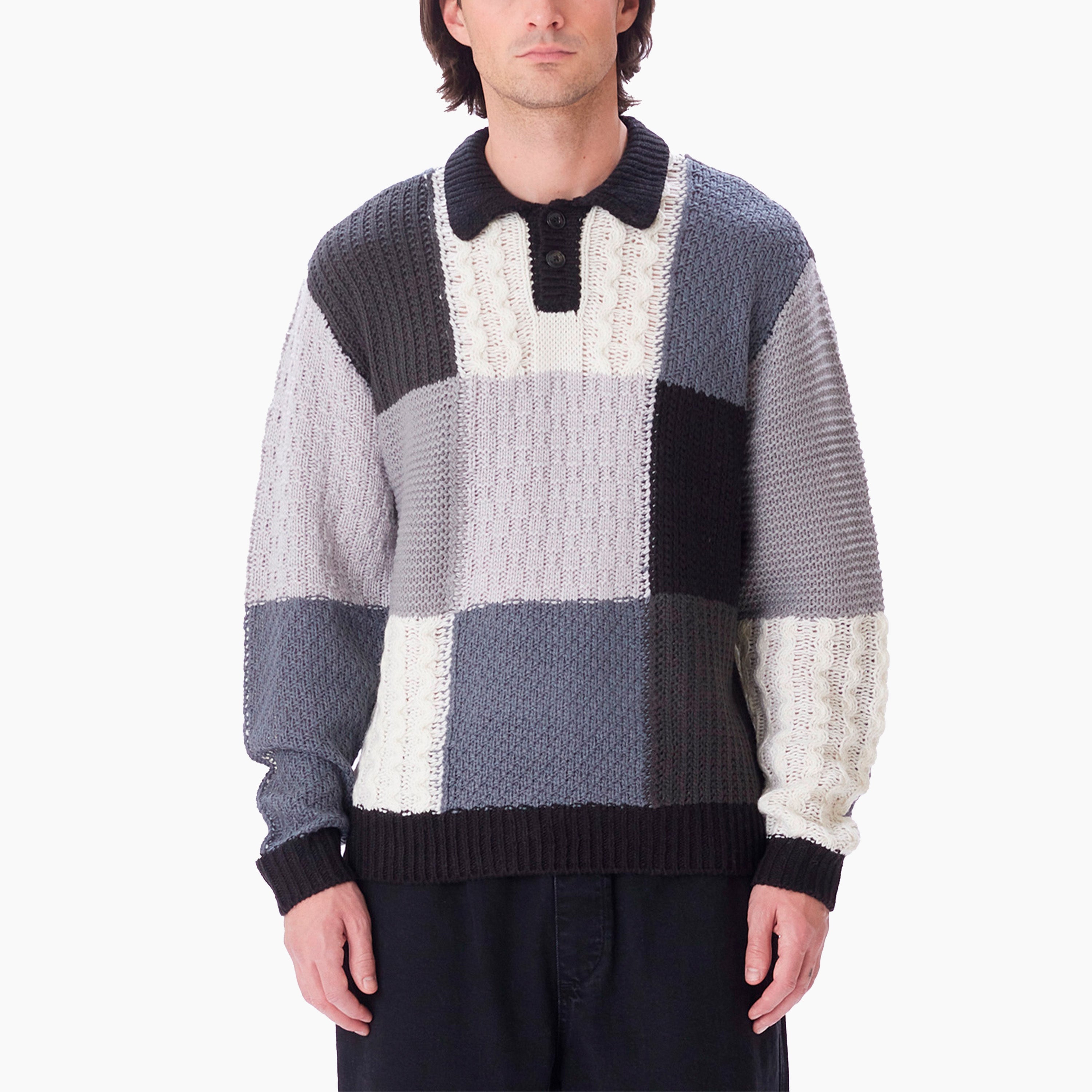 OBEY CLOTHING OLIVER PATCHWORK BLACK MULTICOLOR - 151000074