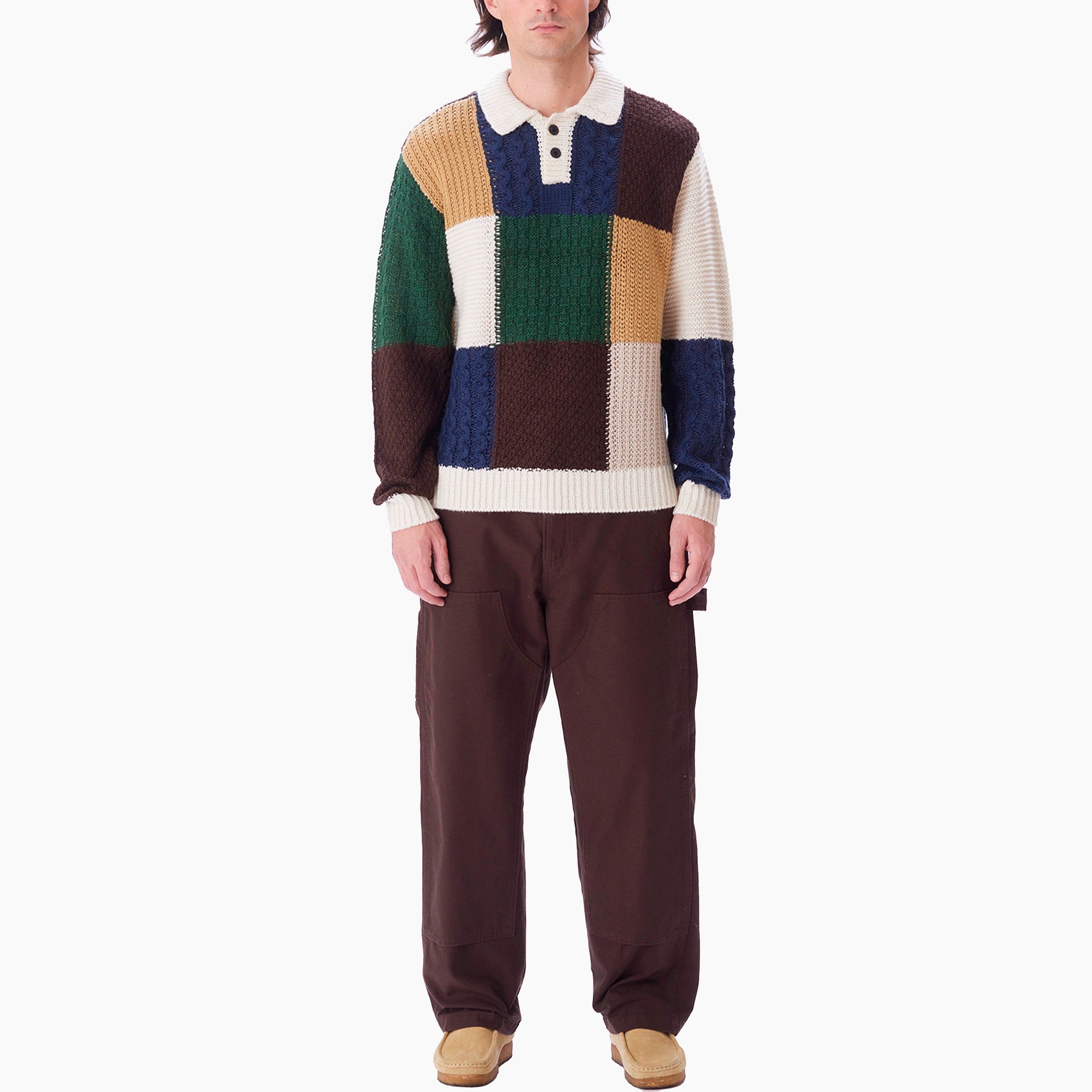 OBEY CLOTHING OLIVER PATCHWORK-PULLOVER UNGEBLEIBT MEHRFACH - 151000074