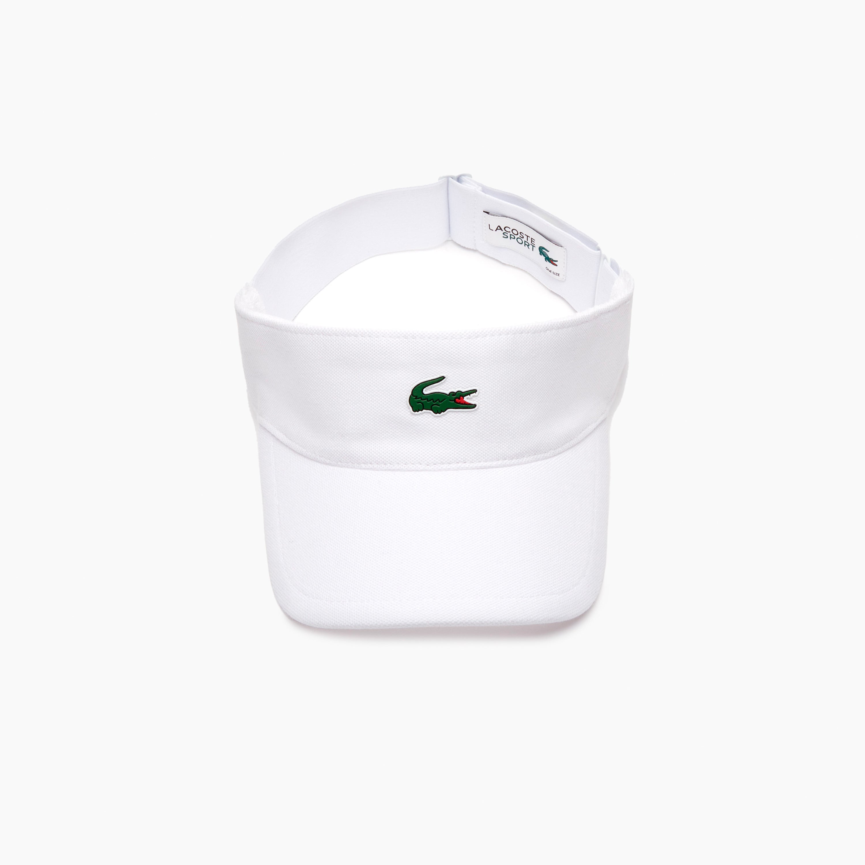 LACOSTE SPORT TENNIS VISOR IN PLAIN PIQUÉ WHITE - RK3592