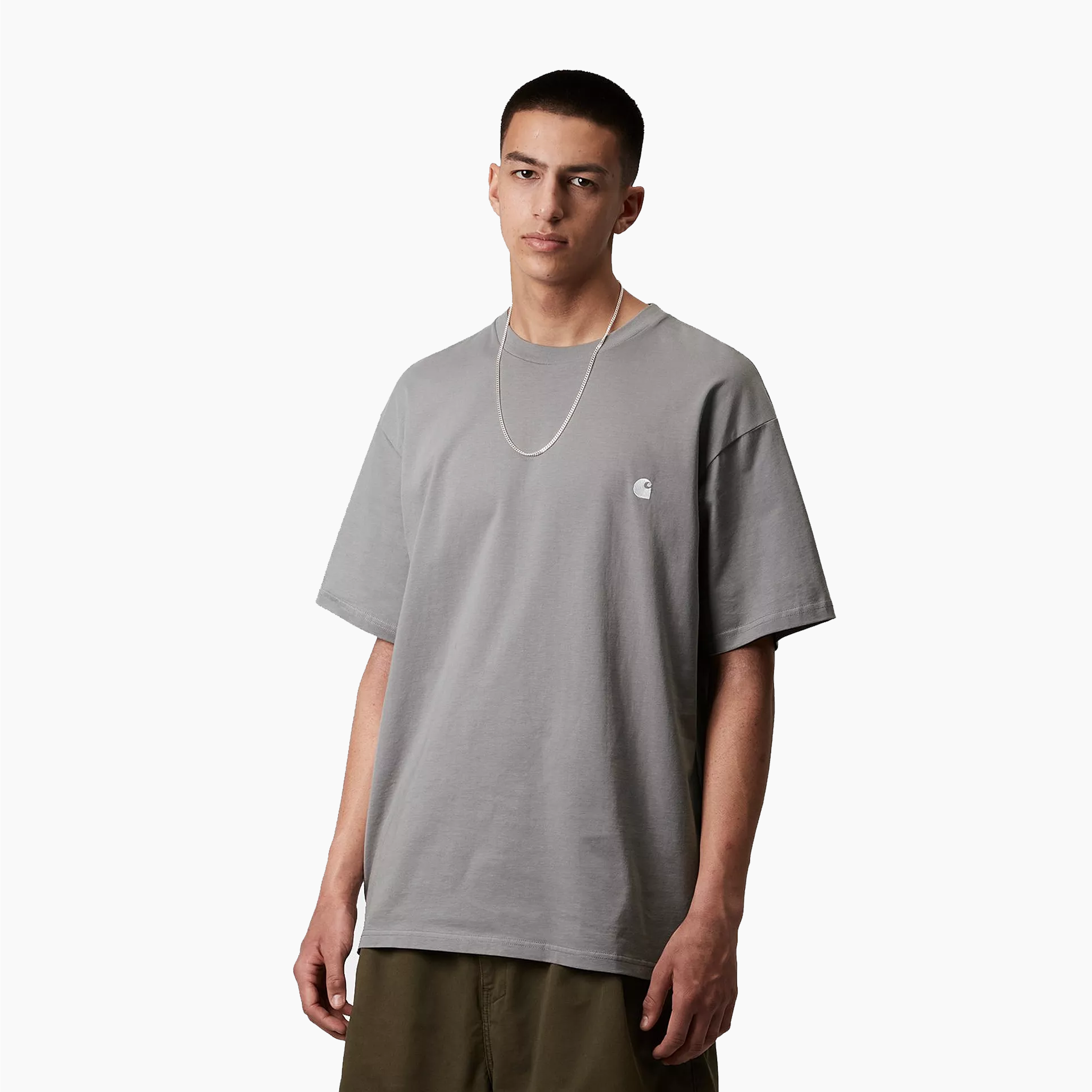 CARHARTT WIP MADISON T-SHIRT YOSEMITE GRAY & WHITE - I033000