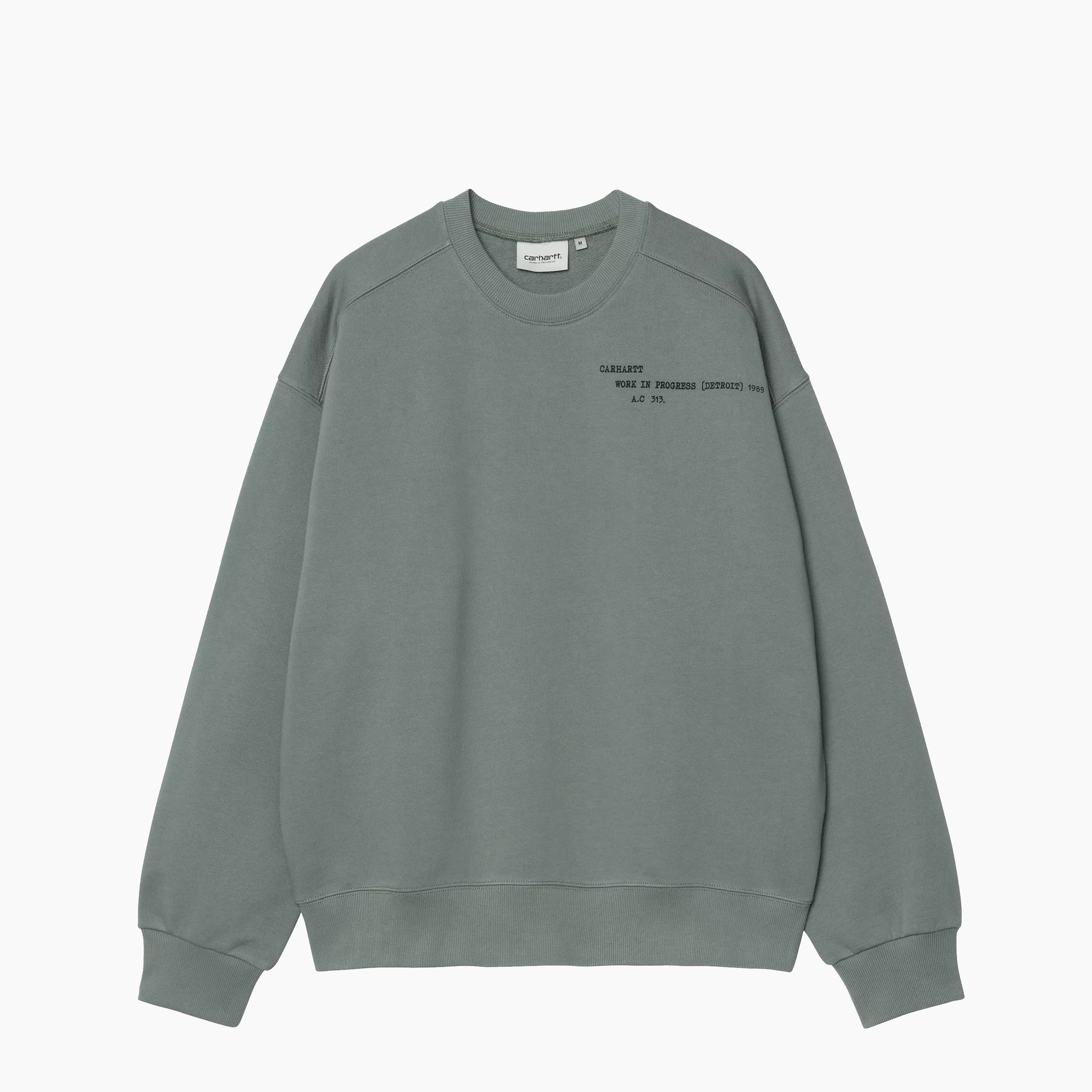 CARHARTT WIP PUNCHED SWEAT VELVET GREEN I036039-3GD