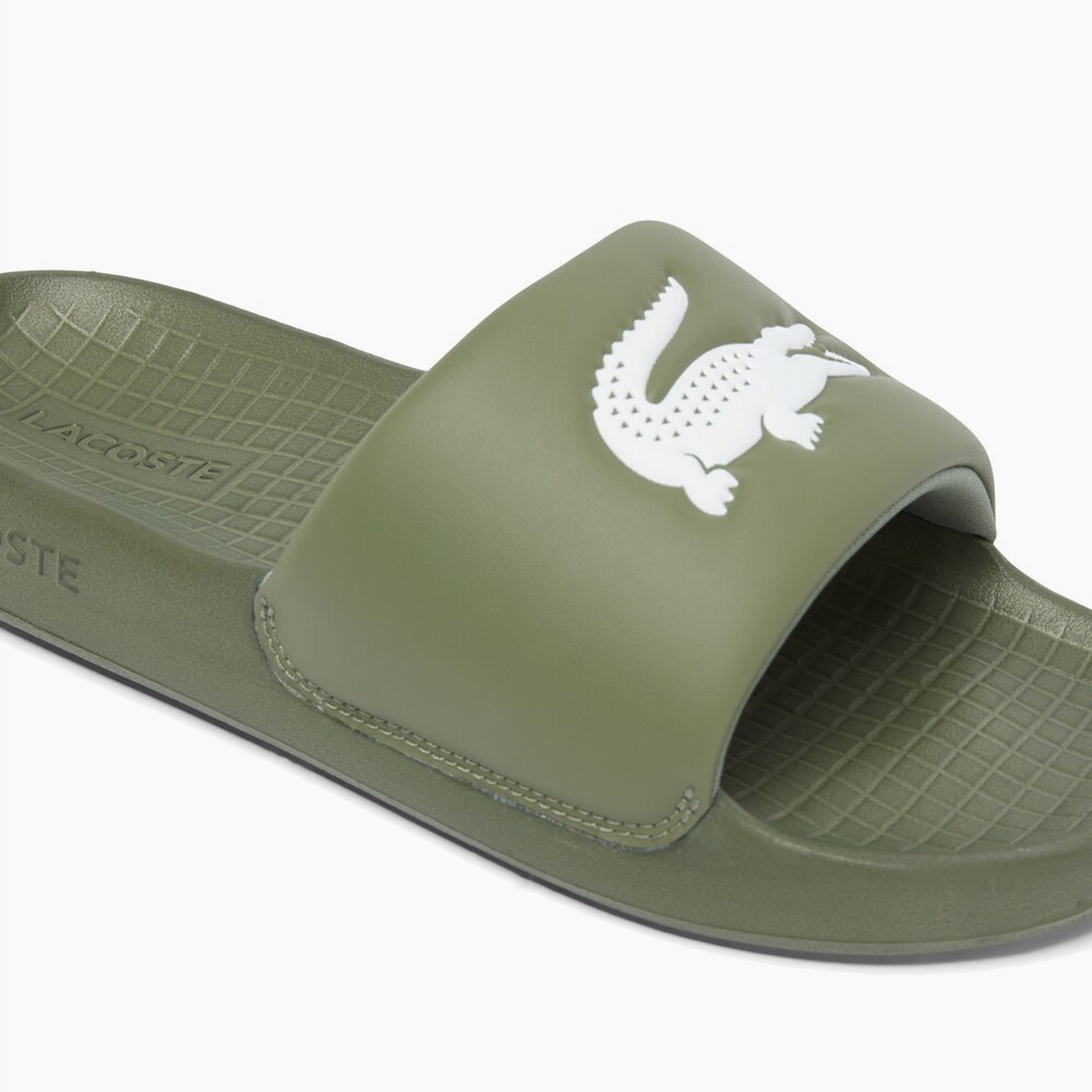 LACOSTE SERVE SLIDE 1.0 KHAKI & WHITE 49CMA0021-255