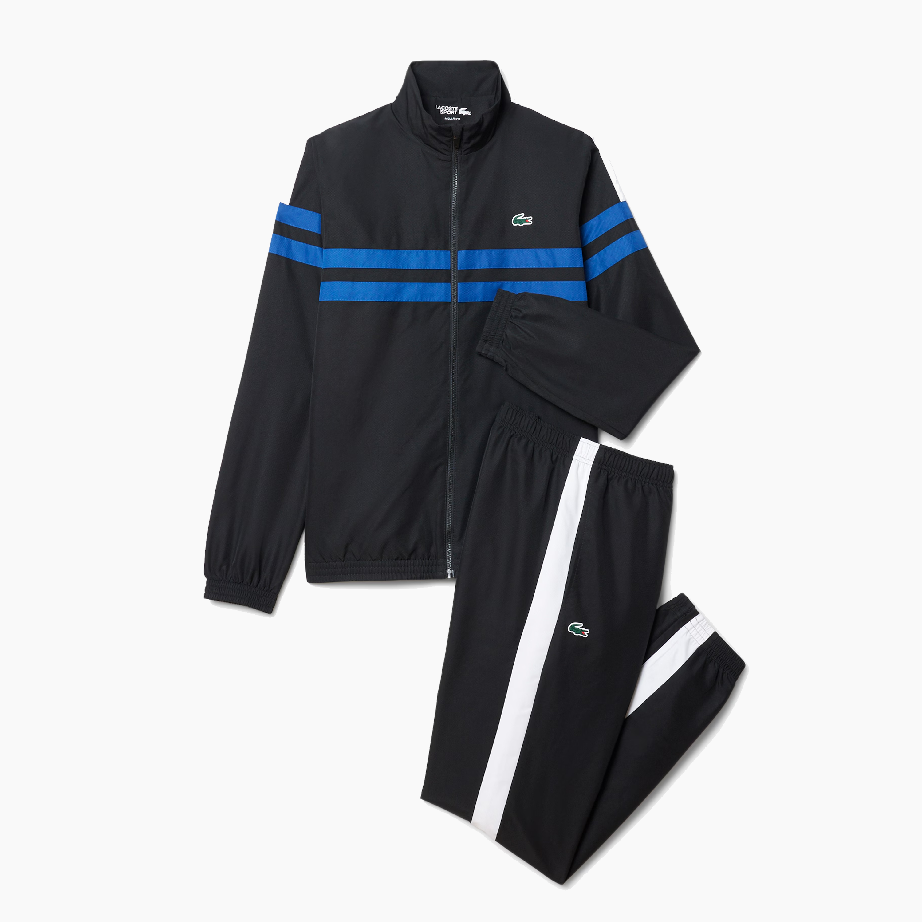 LACOSTE TENNIS PRINTED TRACKSUIT BLACK BLUE & WHITE WH4766-7LI