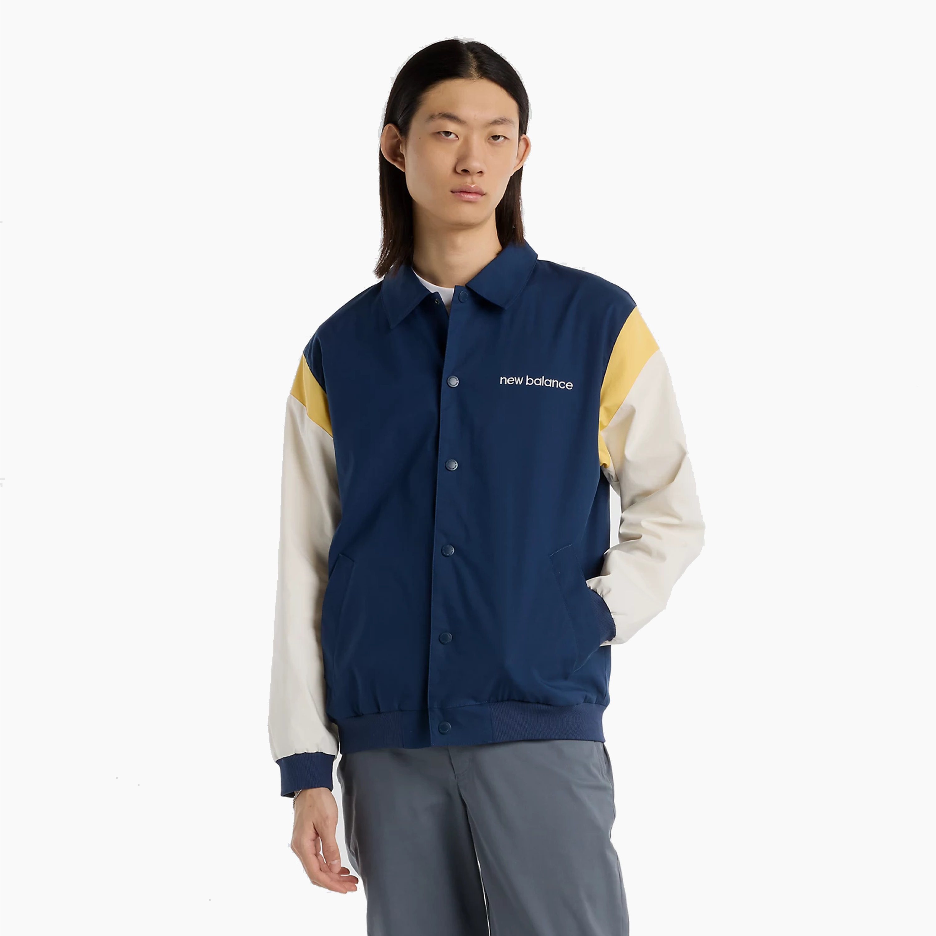 NEW BALANCE ATHLETICS VARSITY JACKET NAVY - MO51507NNY